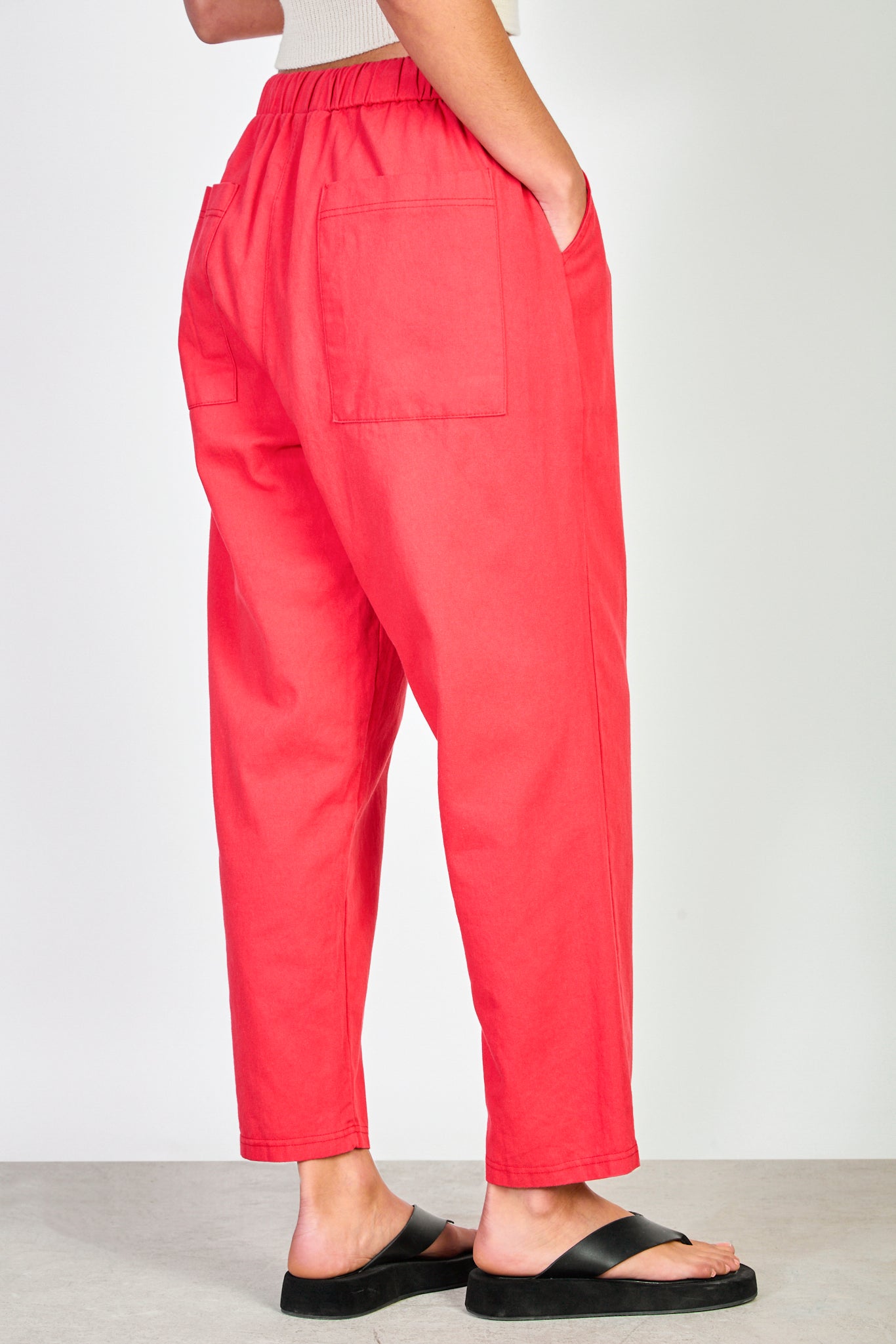 Bright red drawstring trousers_2