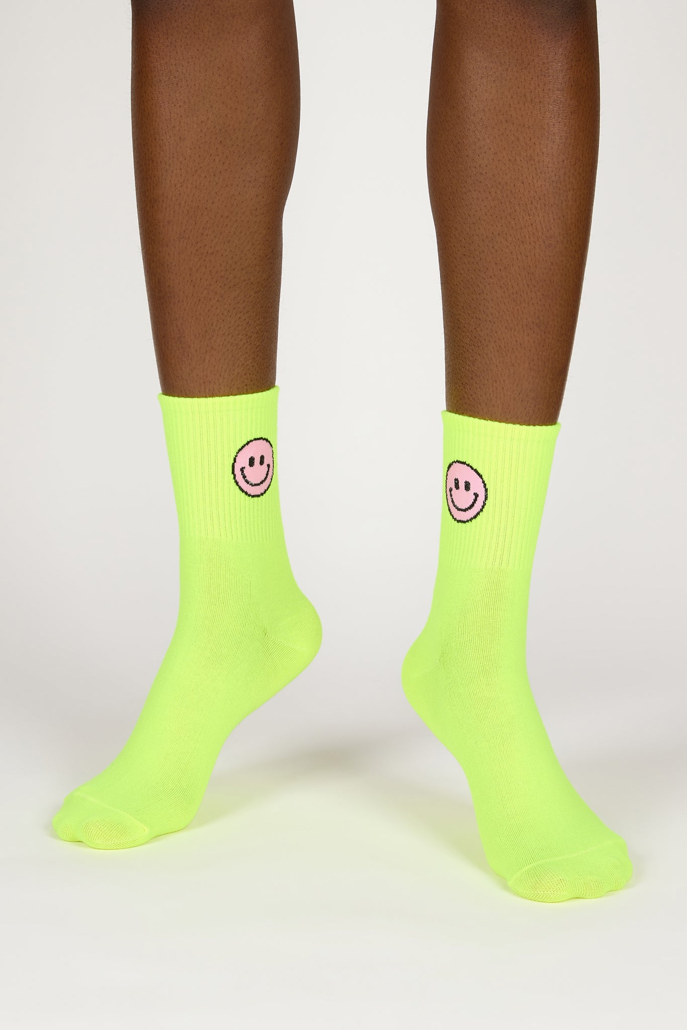 Bright yellow smiley face socks_2