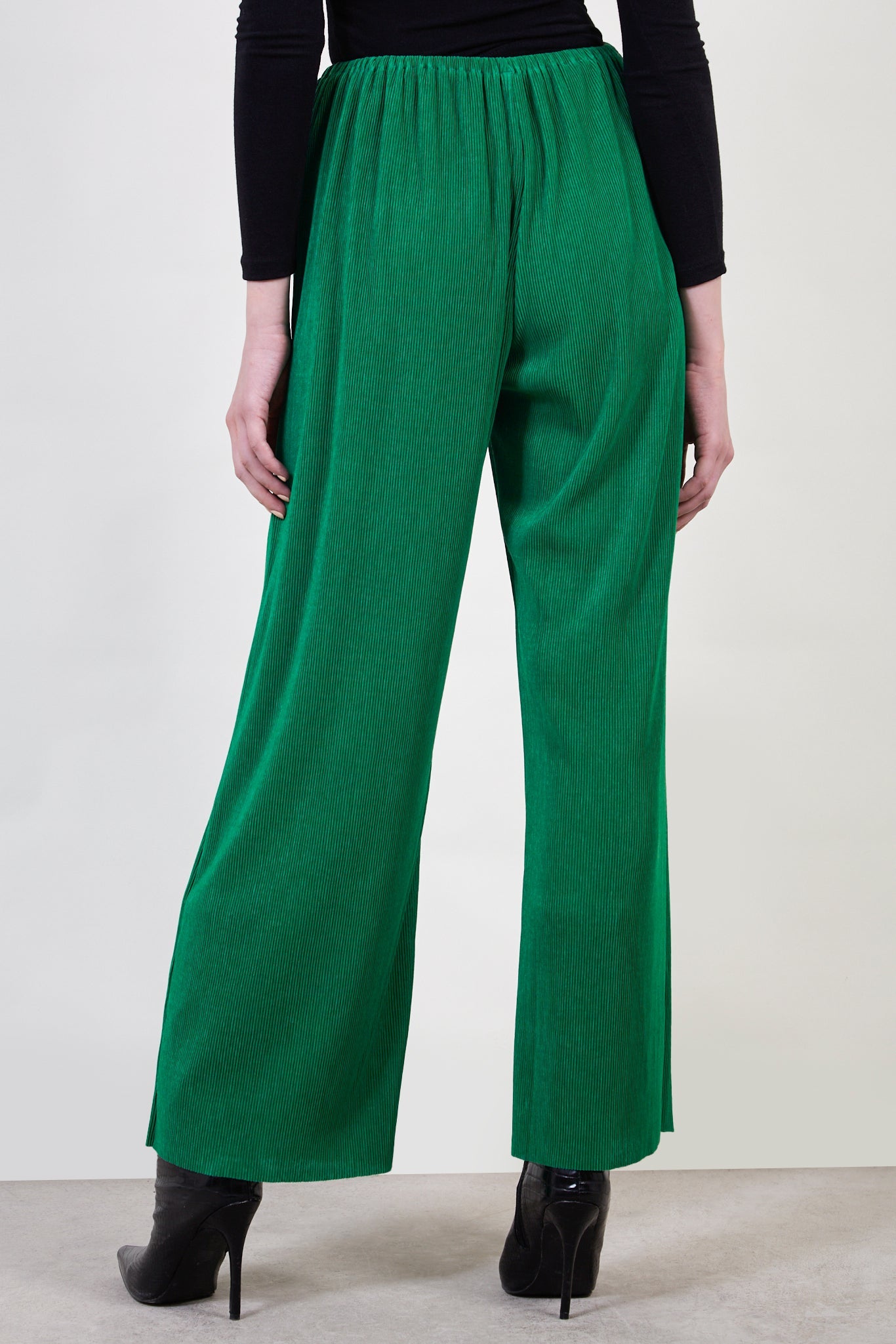 Bright green micro pleat trousers_3