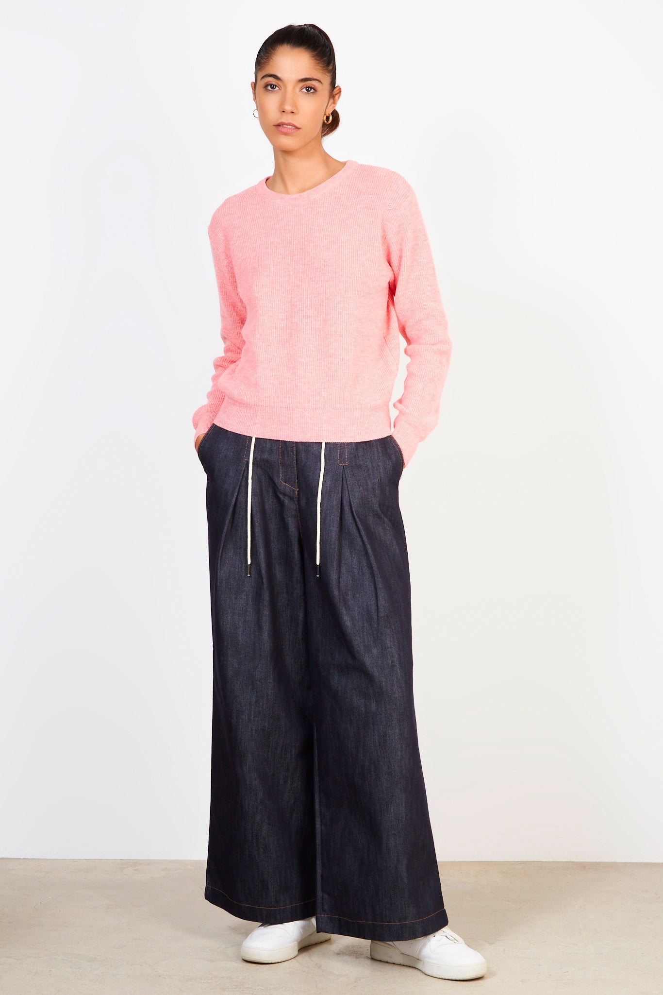 Bright pink alpaca blend ribbed jumper_3