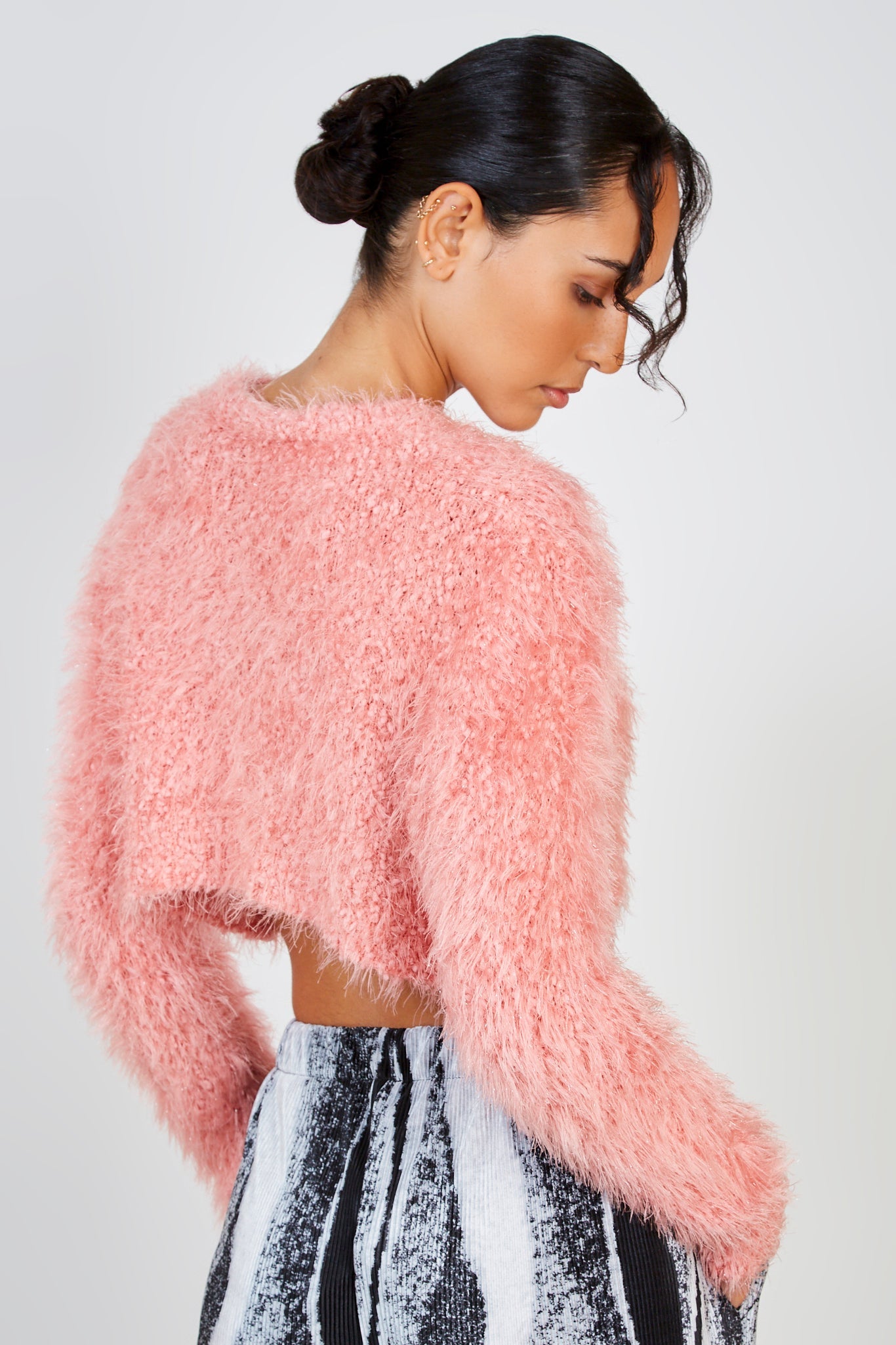 Bright pink fuzzy cardigan_3