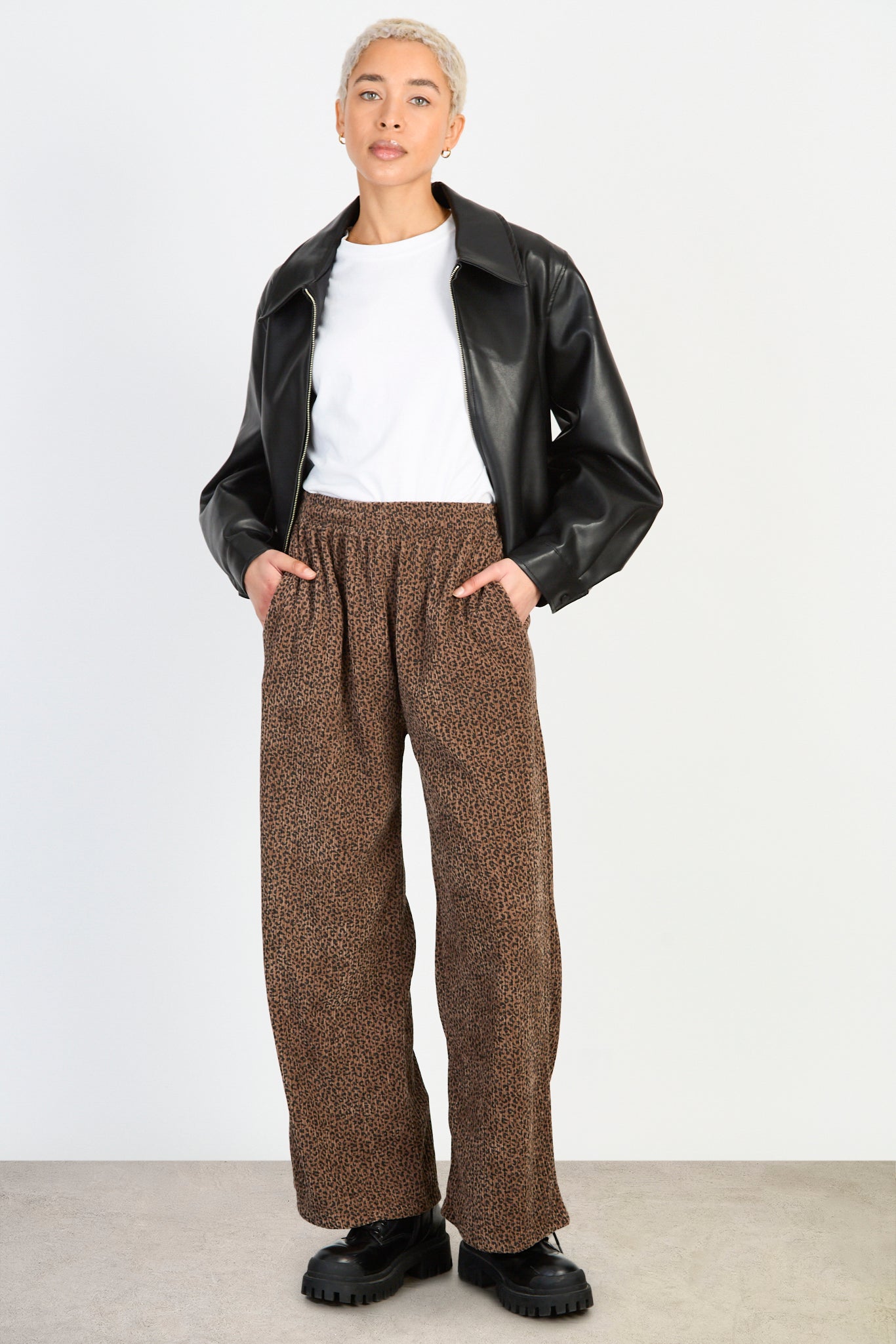 Brown leopard drawstring trousers_4