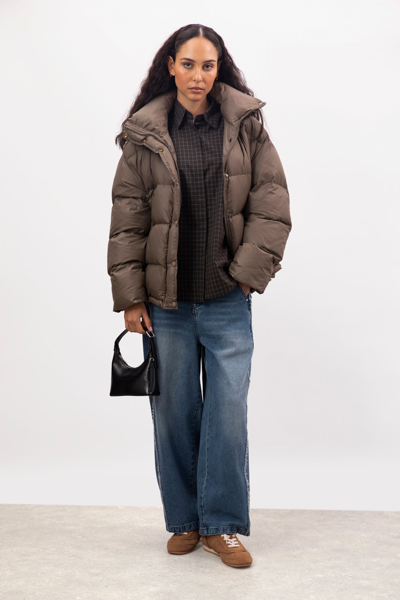 Brown oversized duck down puffer jacket_6