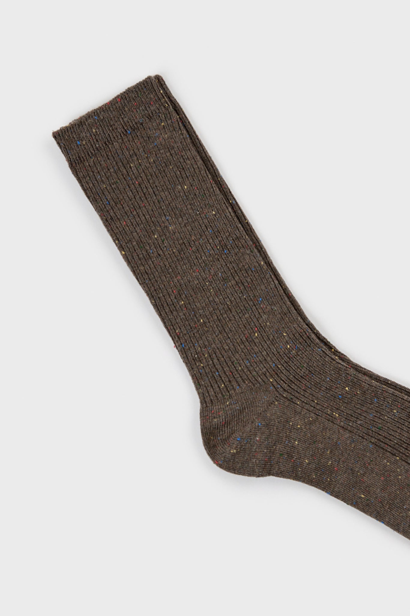 Brown rainbow fleck ribbed socks_2