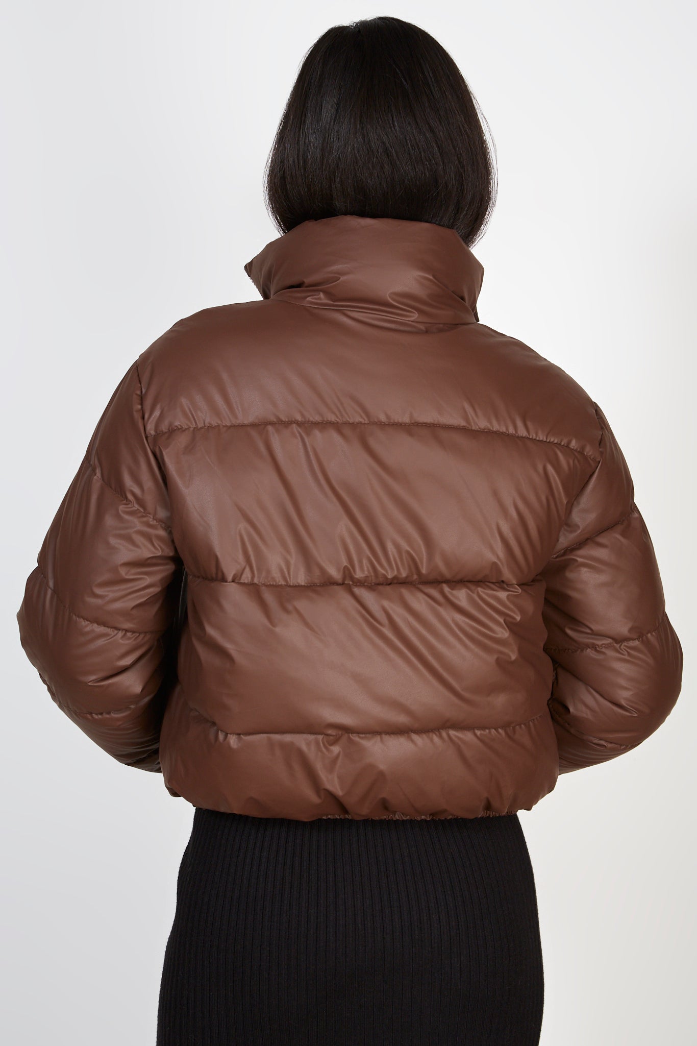 Brown short puffer jacket_4