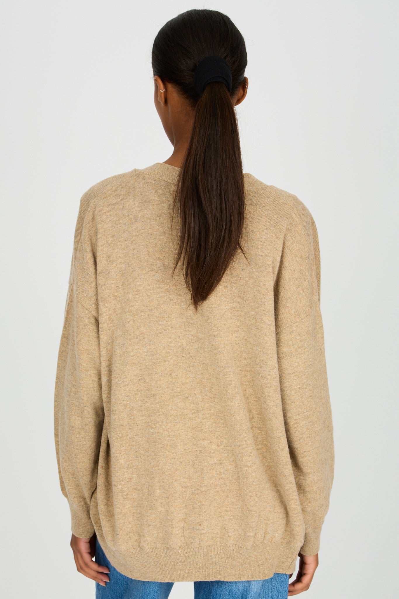 Brown wool blend relaxed cardigan_4