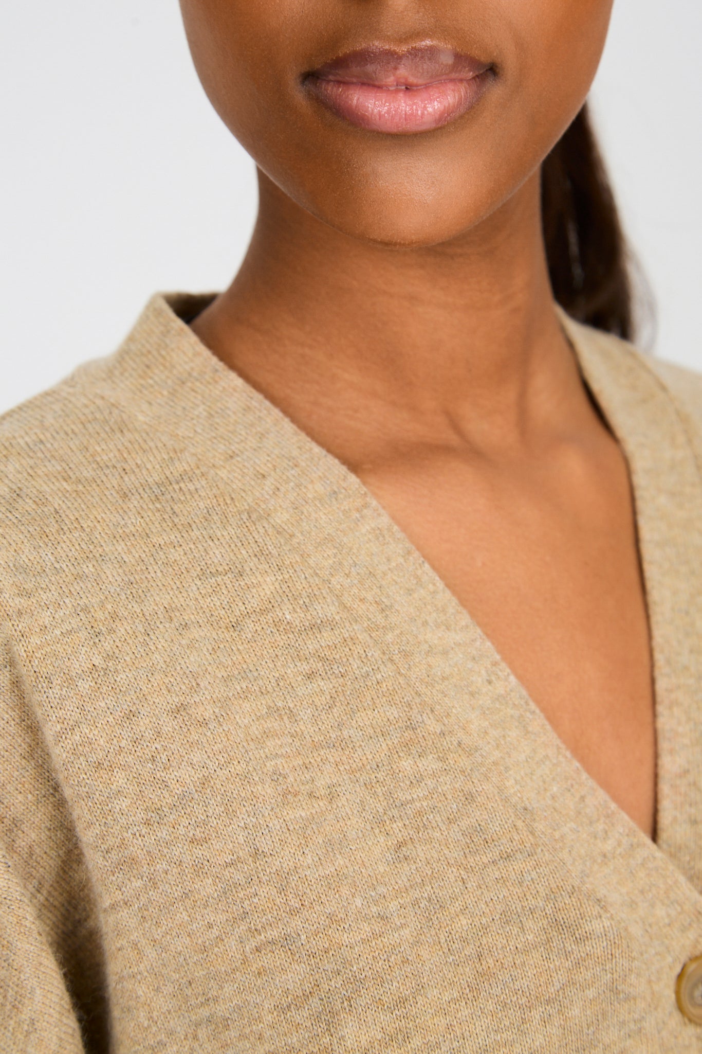 Brown wool blend relaxed cardigan_5