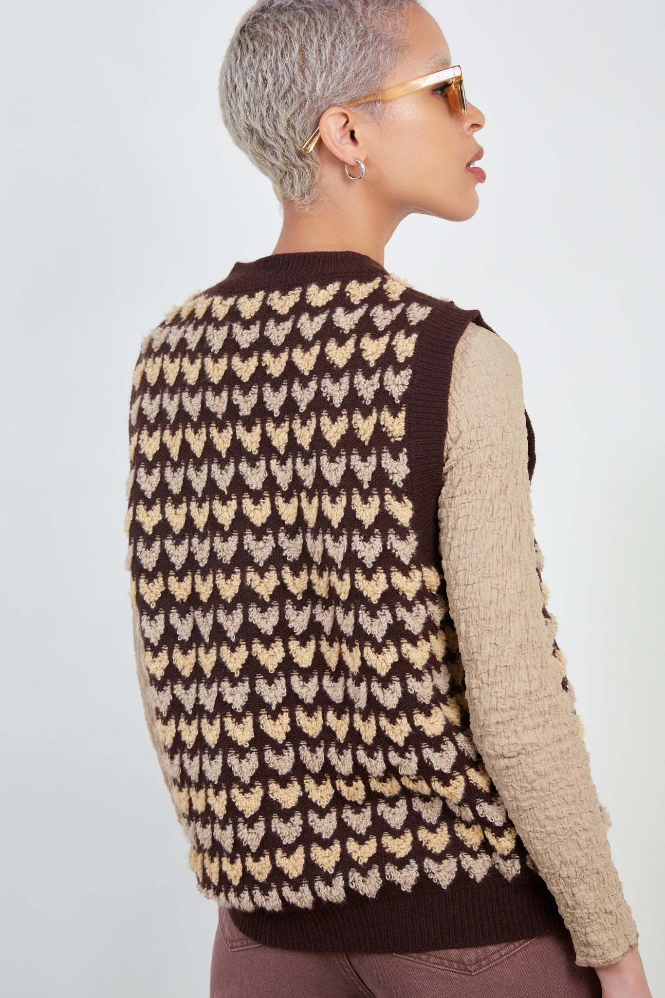 Brown and yellow heart sweater vest_4