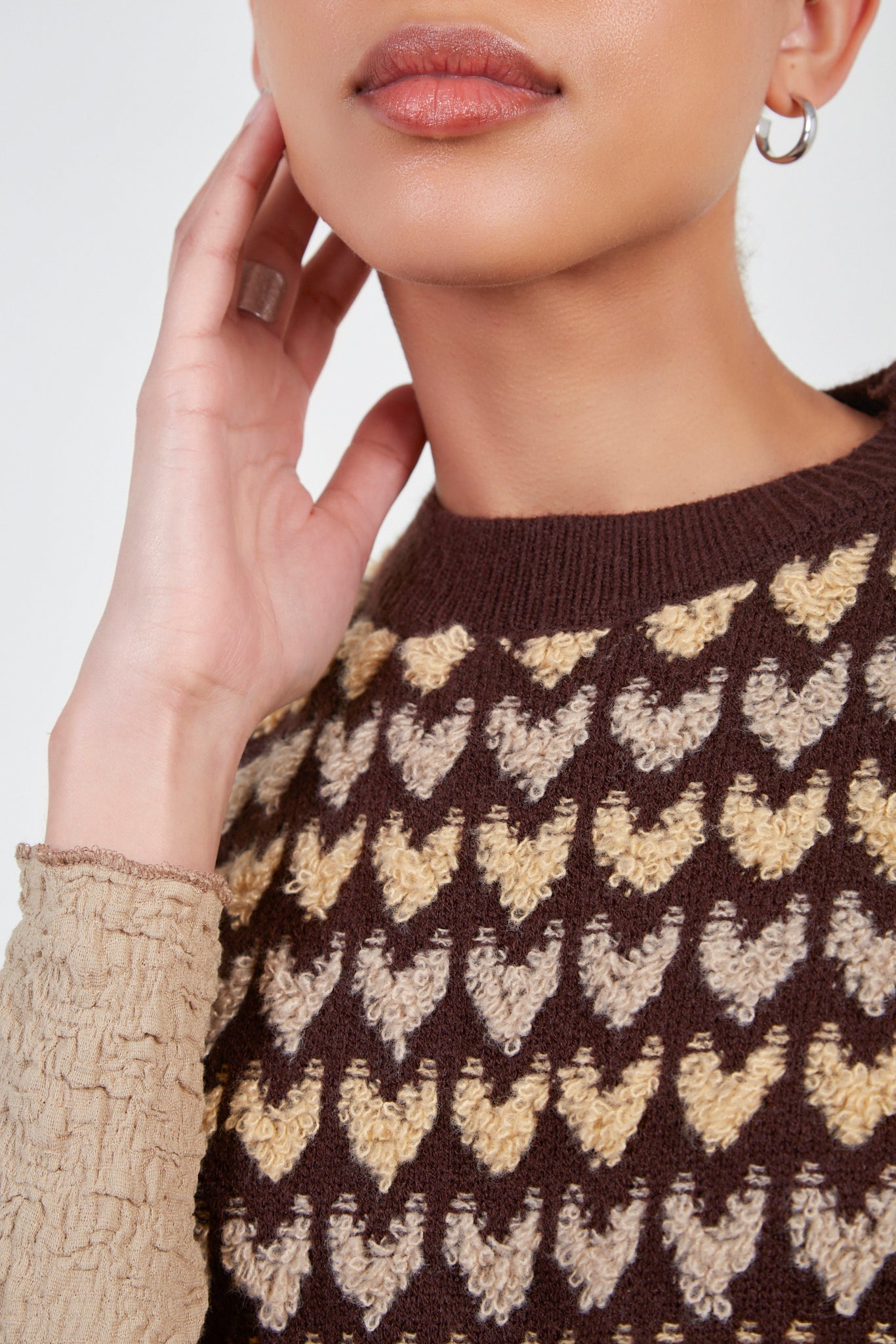 Brown and yellow heart sweater vest_5