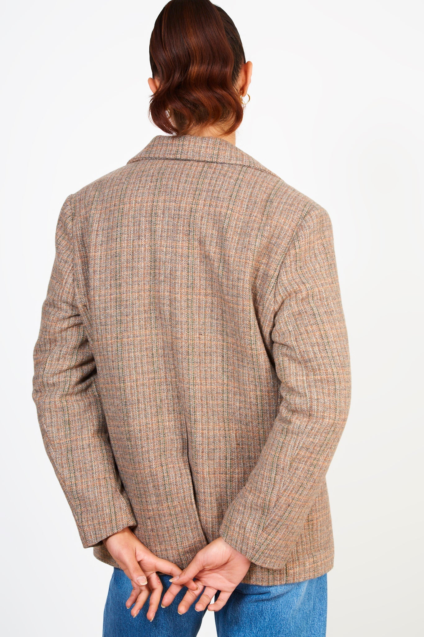 Brown herringbone blazer_2
