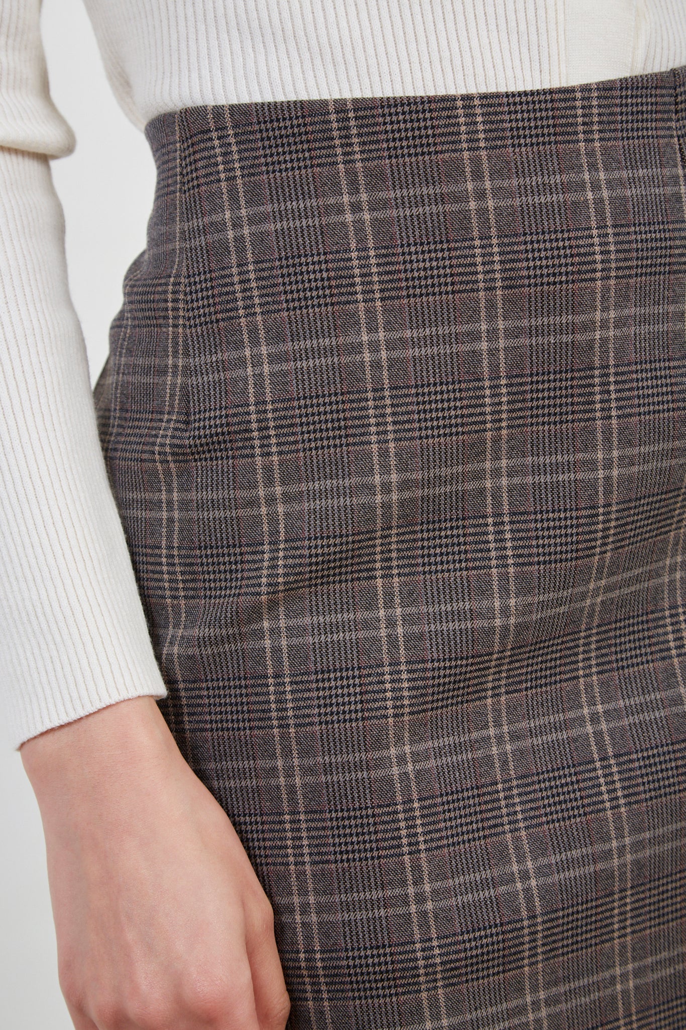 Brown plaid mini skirt_4