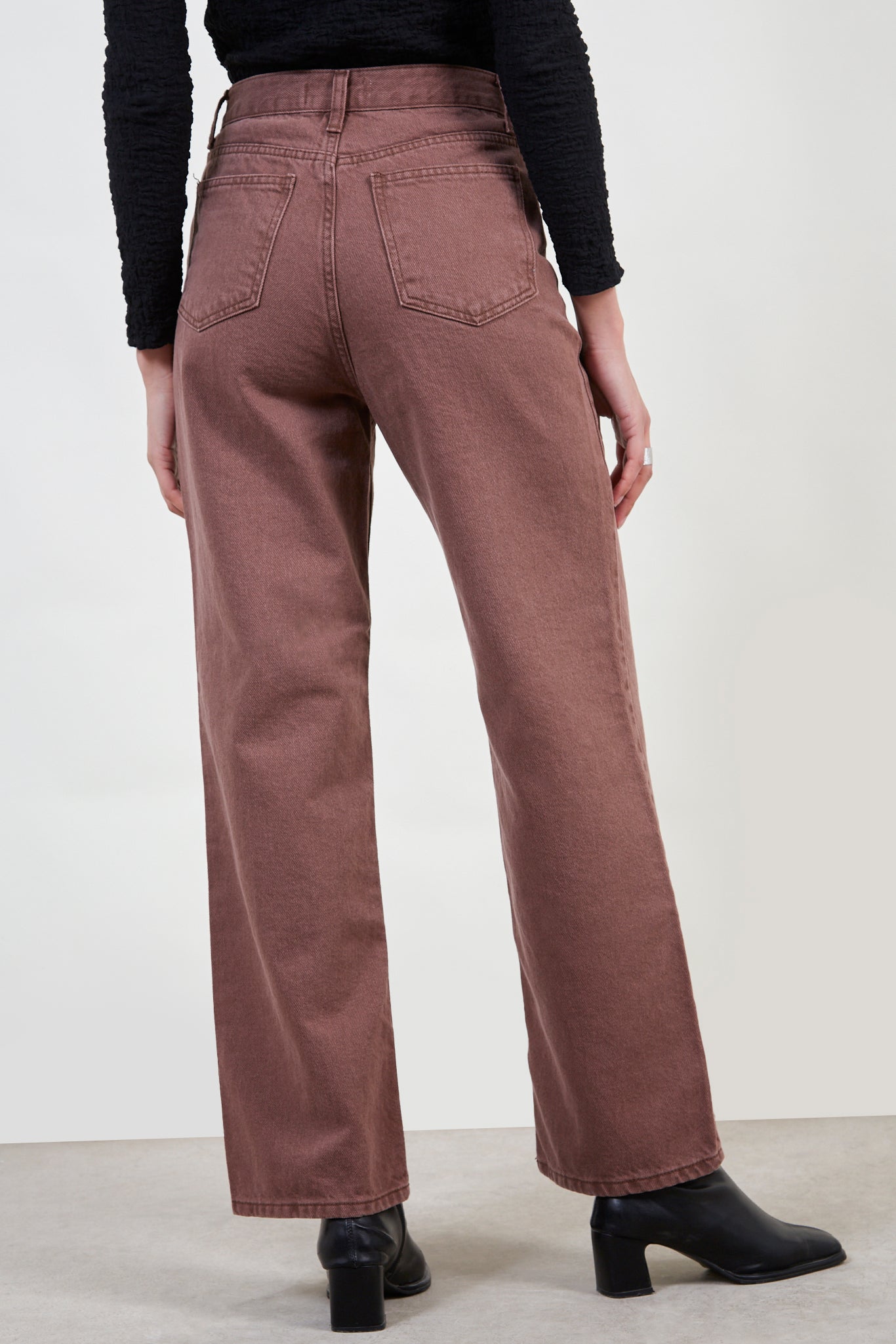 Brown straight leg jeans_3