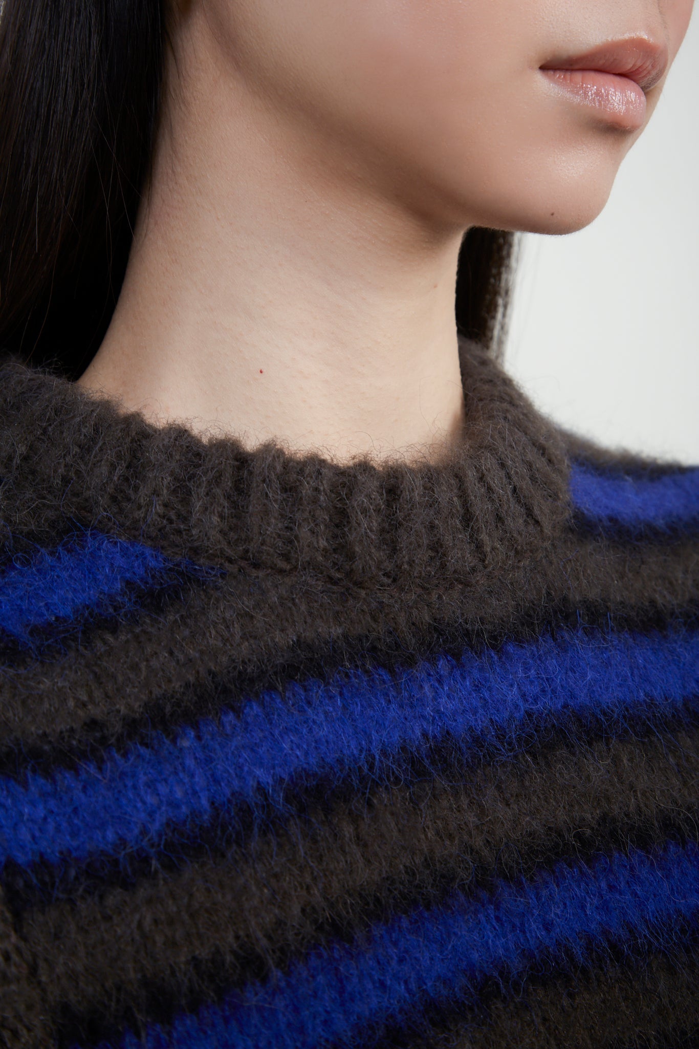 Brown striped wool blend sweater vest_4