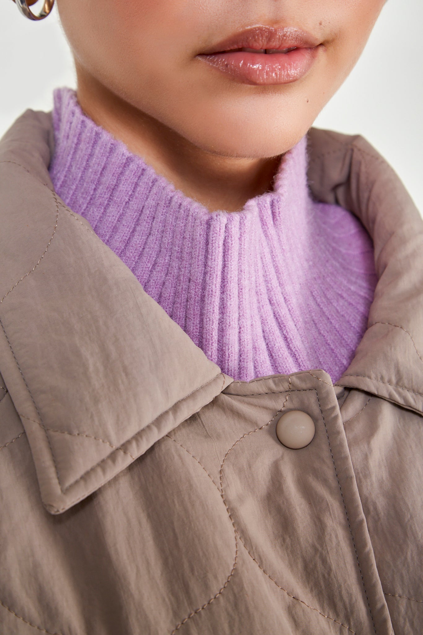 Brown teddy lined quilted jacket_5