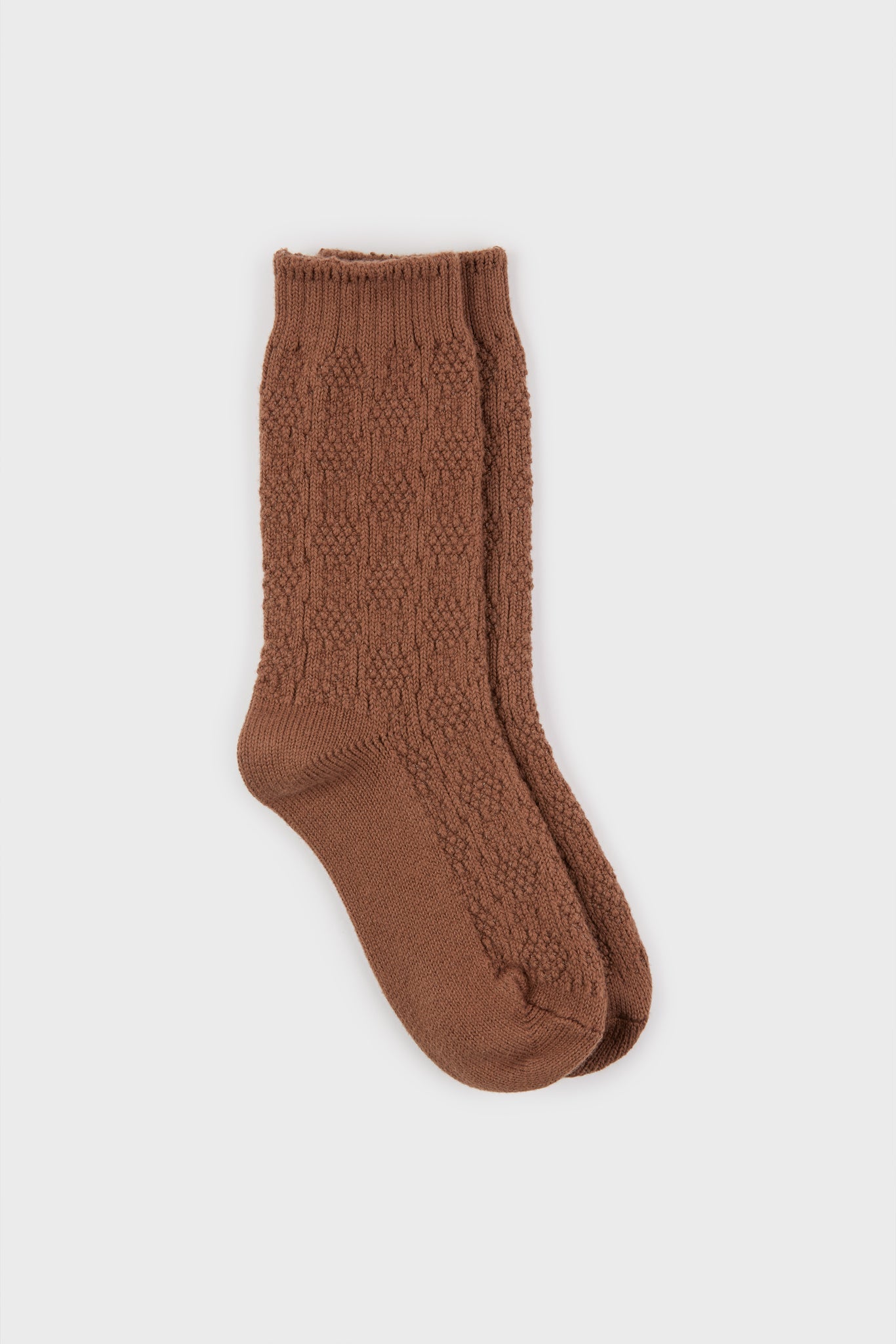 Brown textured cotton blend socks_2