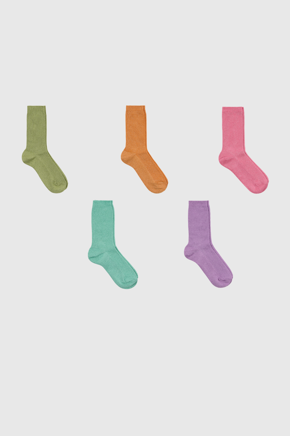 Bright modal blend ribbed socks - Set of 5_1