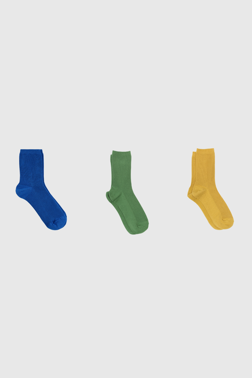 Bright classic ribbed socks - Set of 3