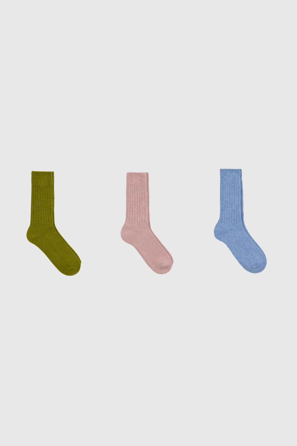 Ribbed alpaca blend socks - Set of 3