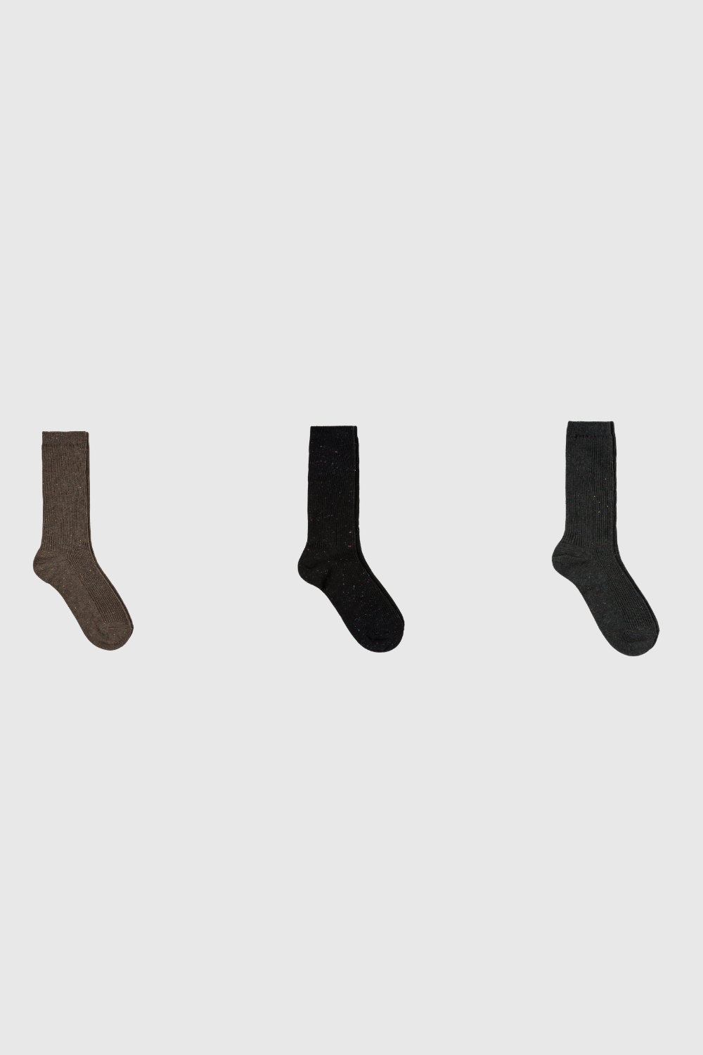 Dark rainbow fleck ribbed socks - Set of 3_1