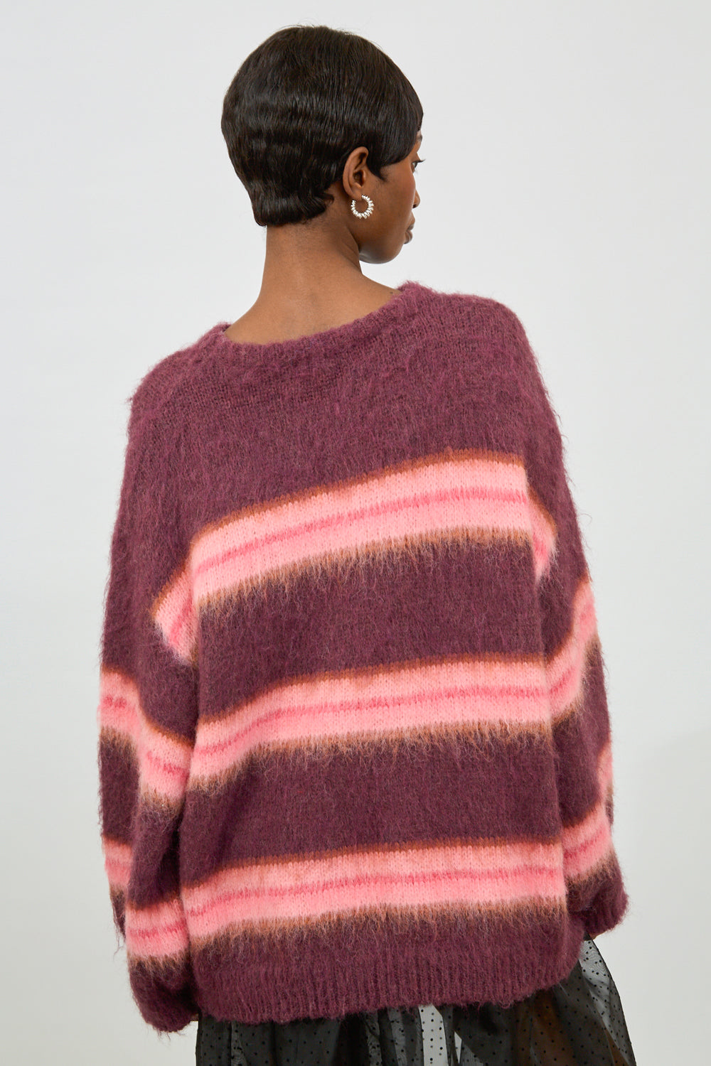 Burgundy pink and purple striped alpaca blend jumper_2
