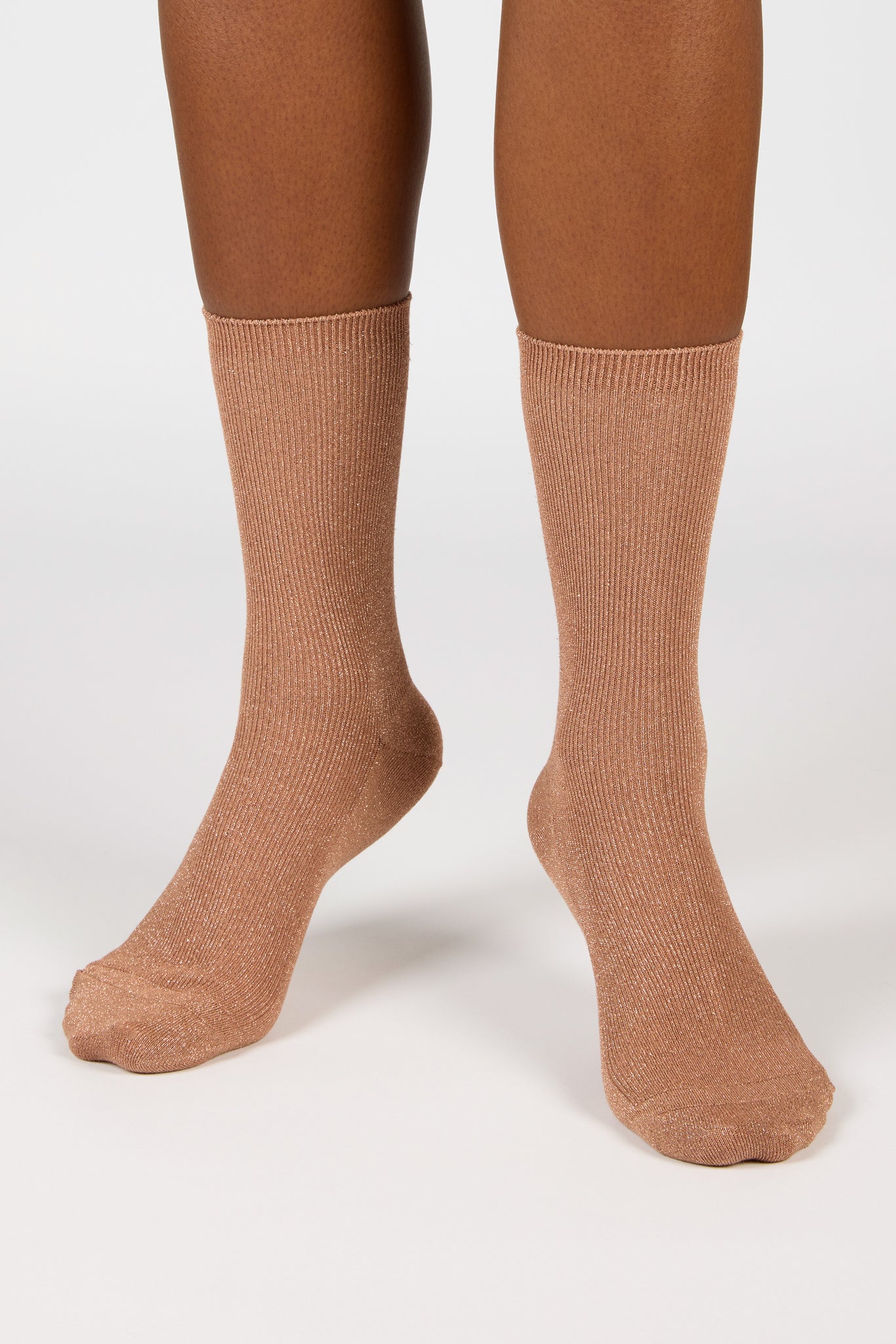 Camel modal blend ribbed socks_4