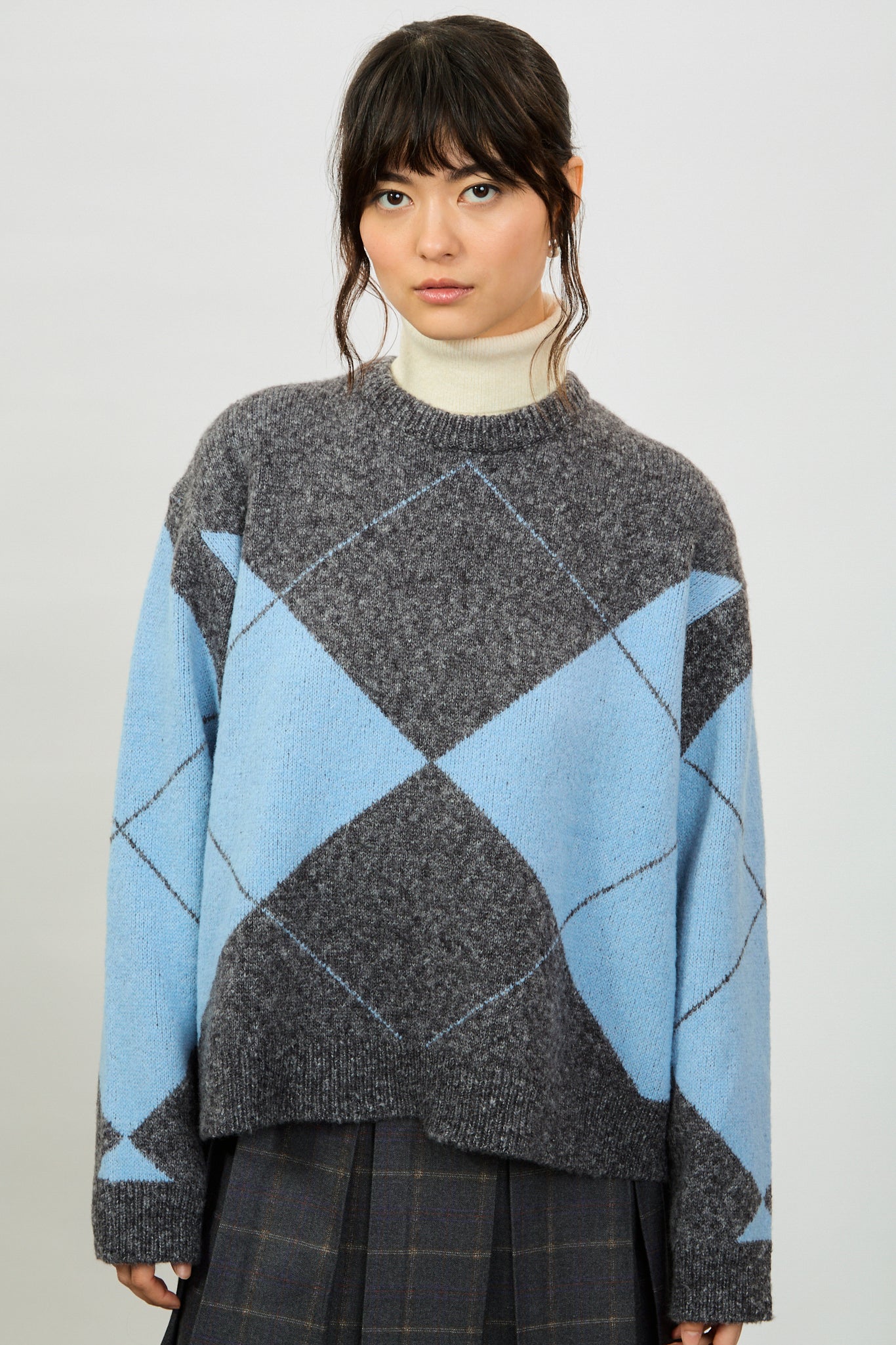 Charcoal and baby blue argyle jumper_1