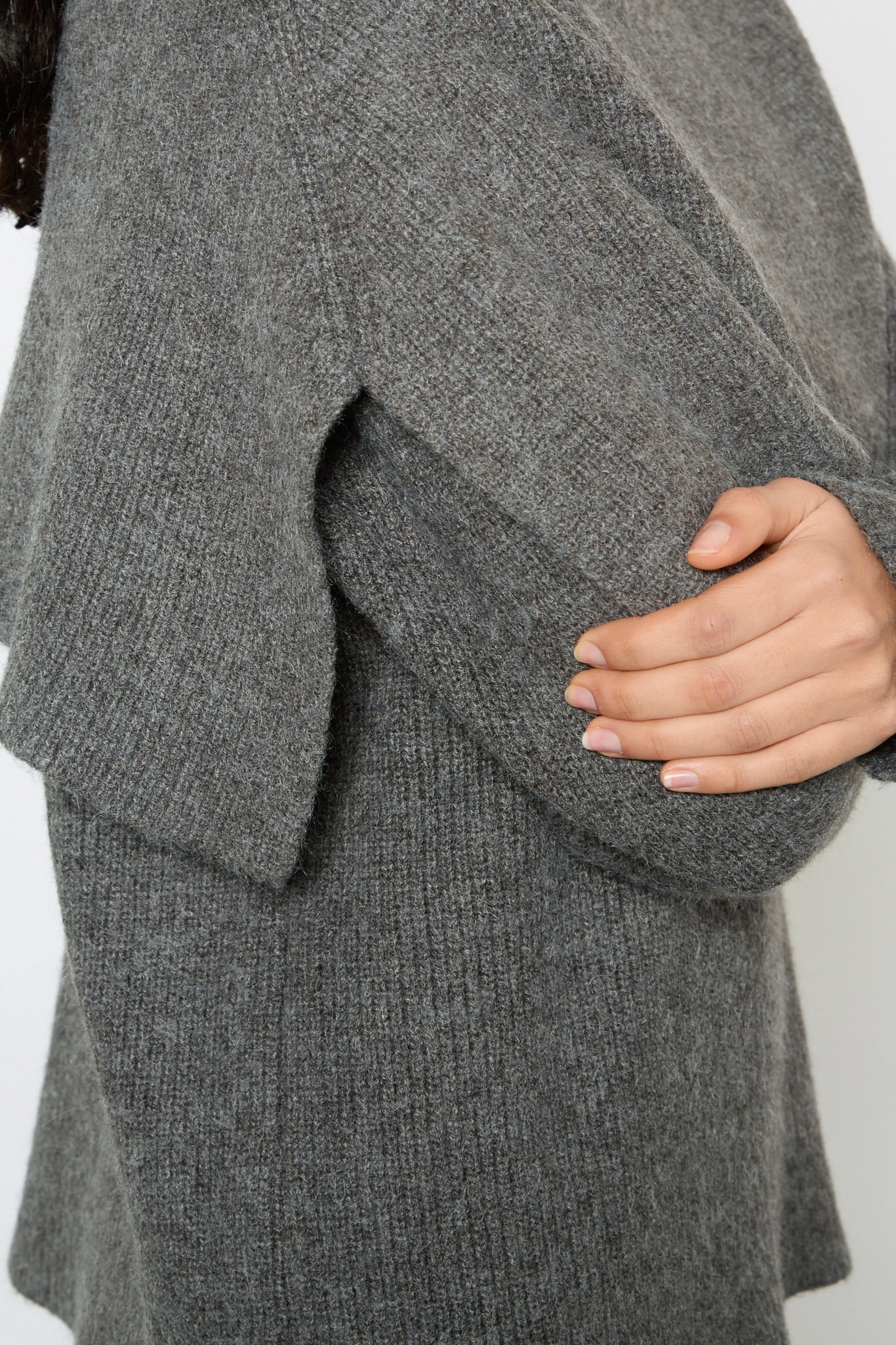 Charcoal double layered mock neck jumper_3