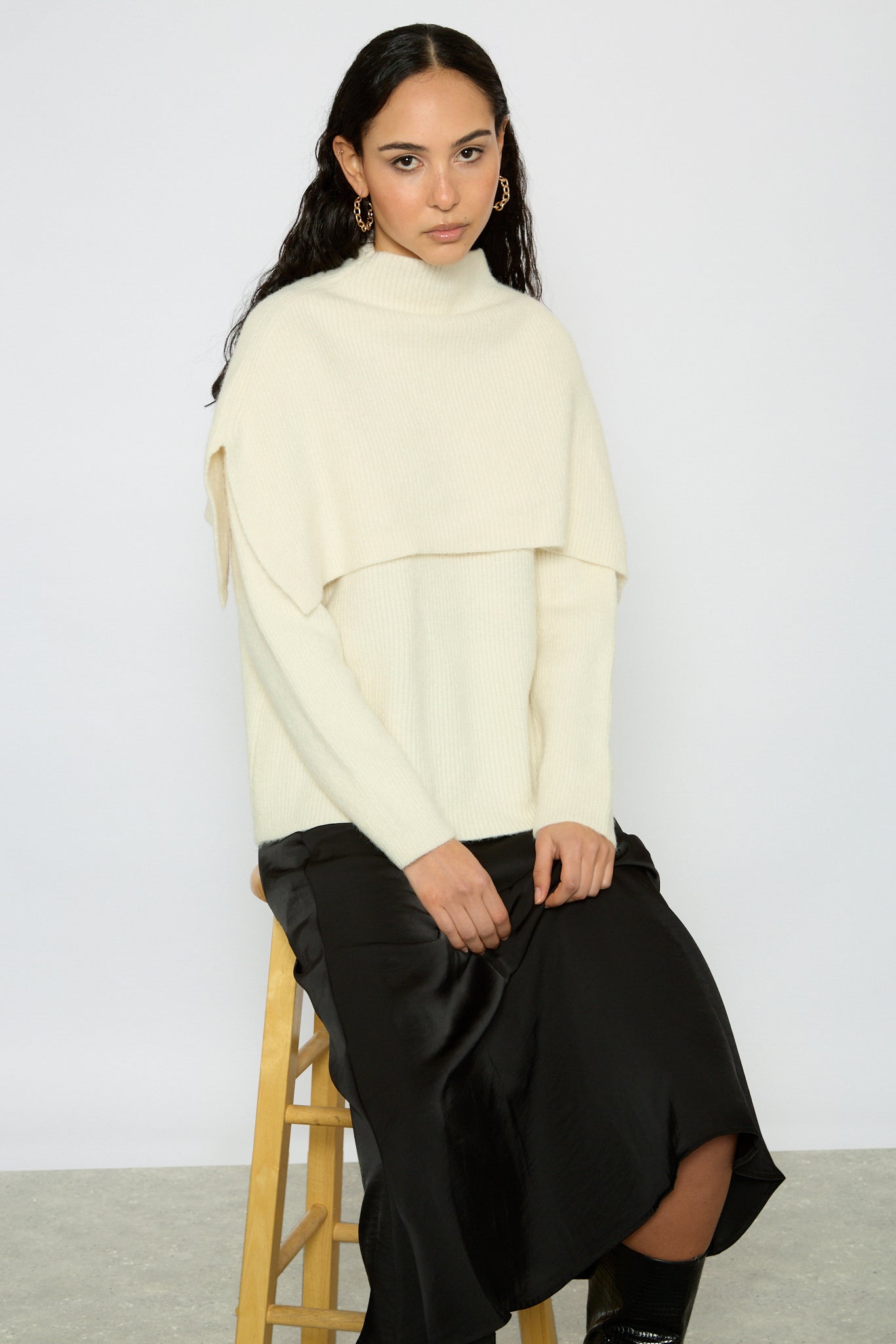 Ivory double layered mock neck jumper_5