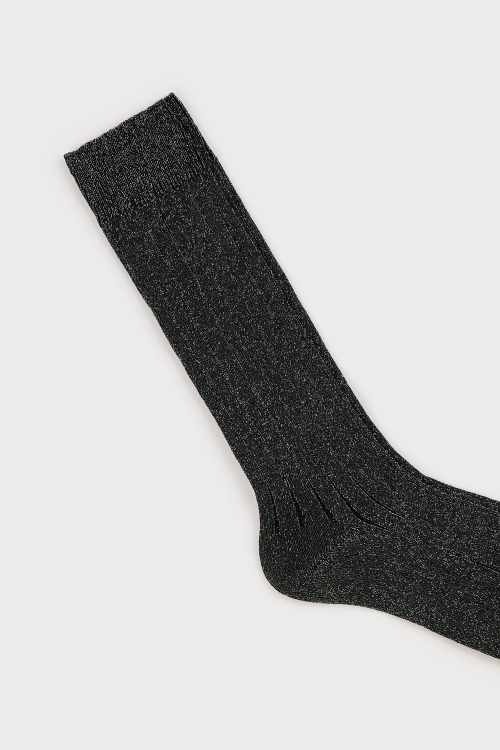 Charcoal glitter long ribbed socks_2