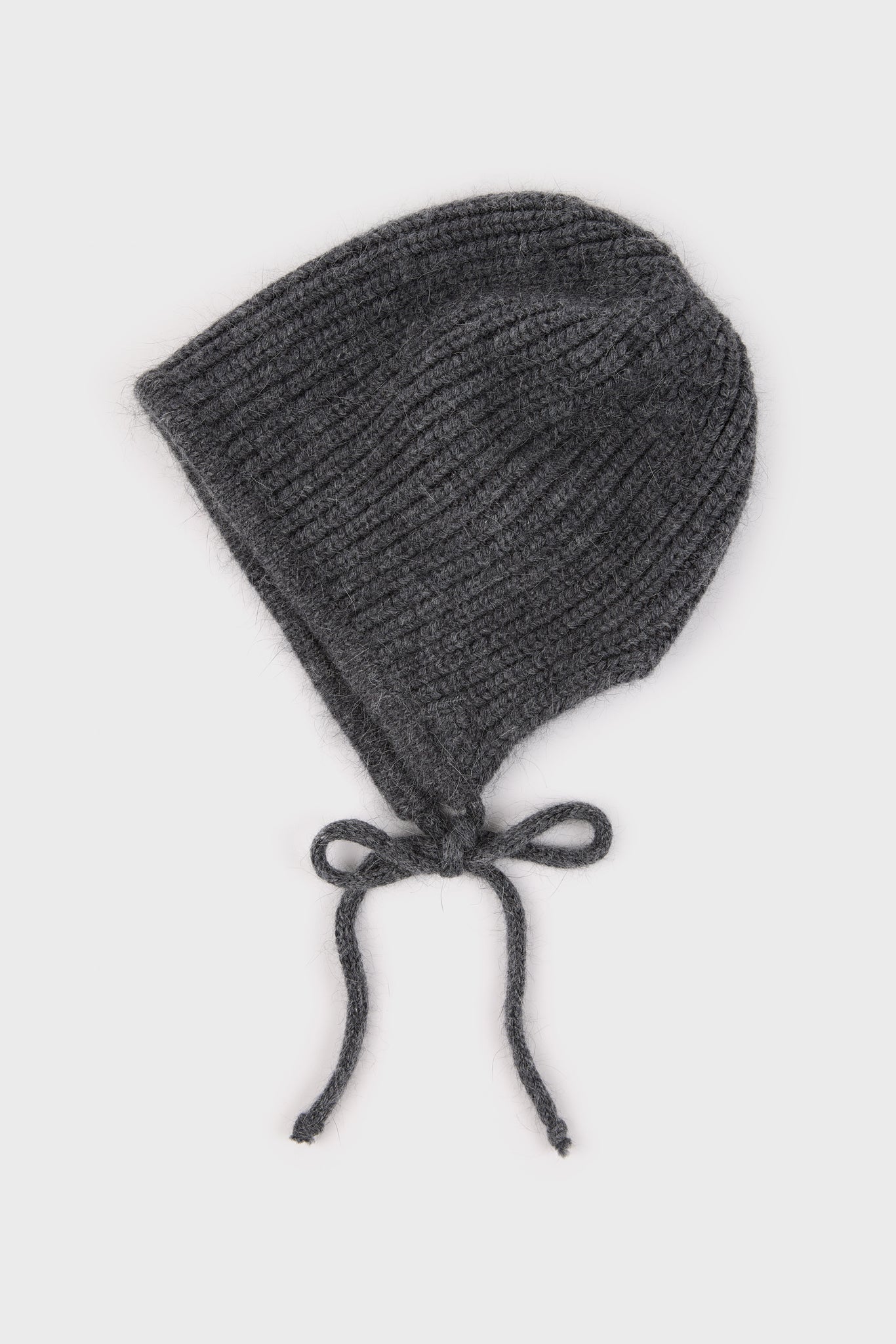 Charcoal grey angora ribbed bonnet_1