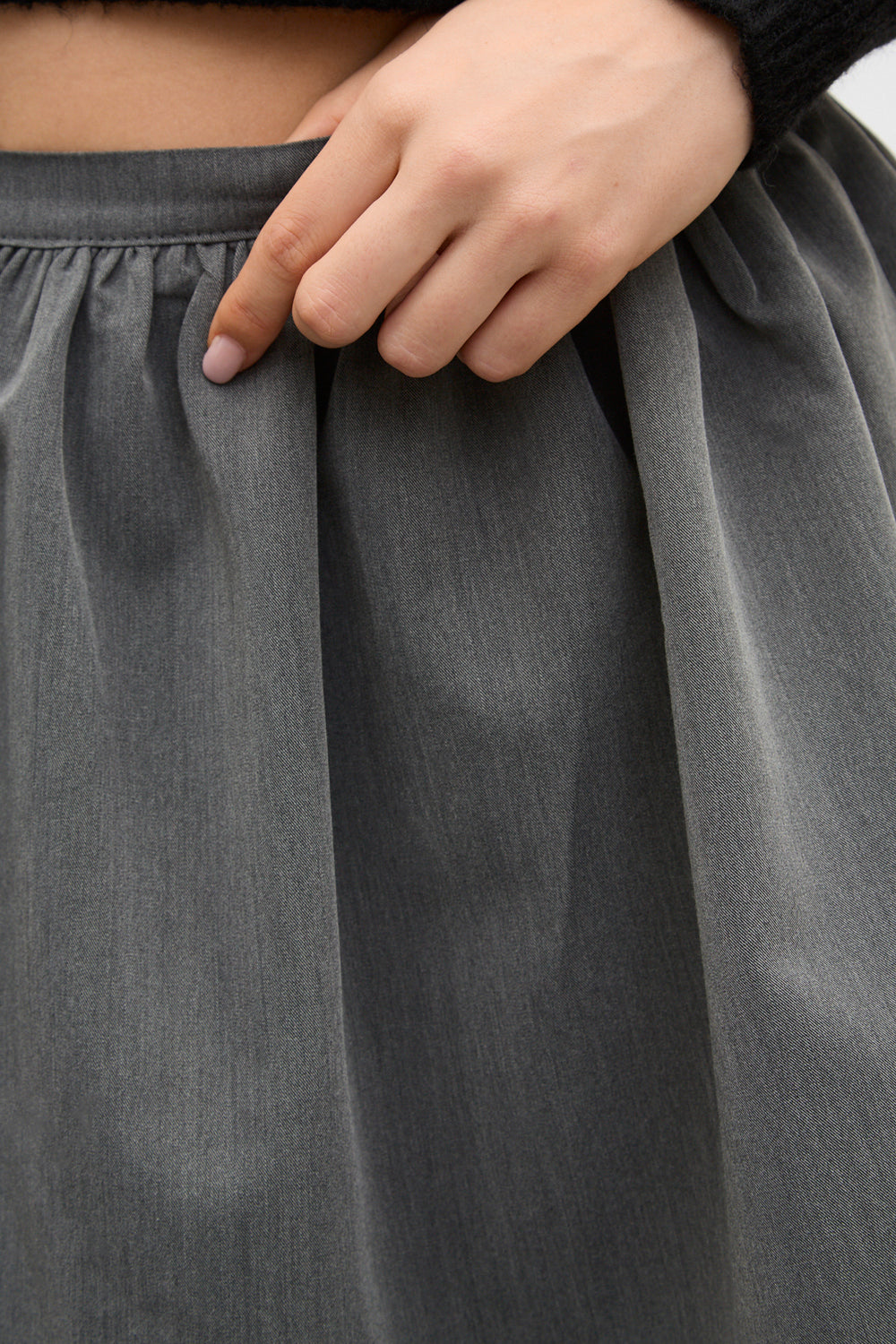Charcoal grey circle mini skirt_3