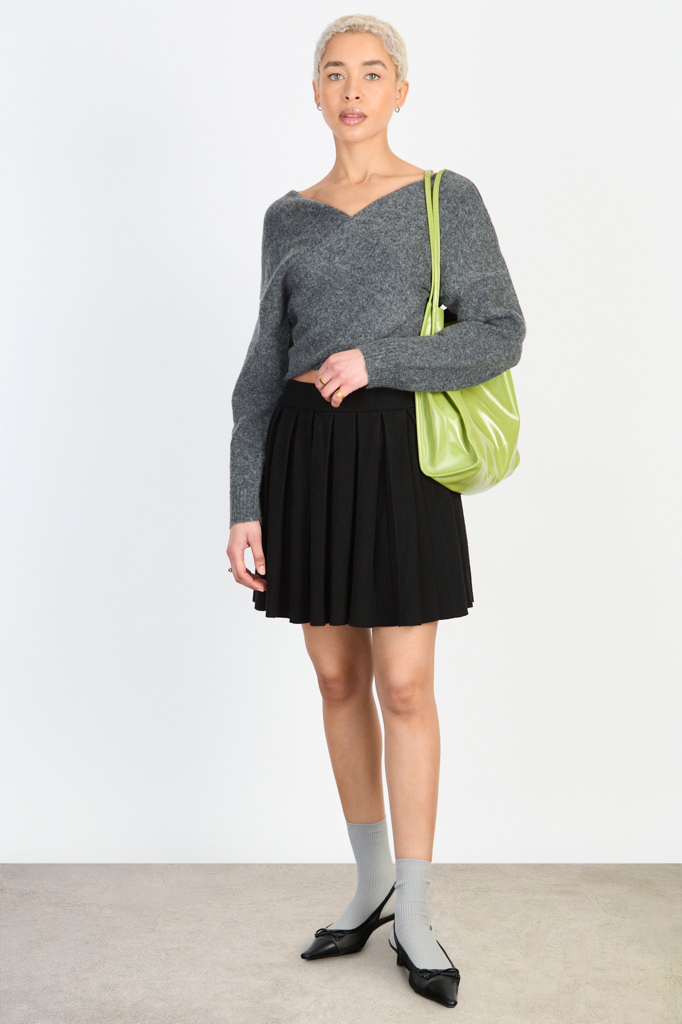Charcoal grey cross front jumper_4