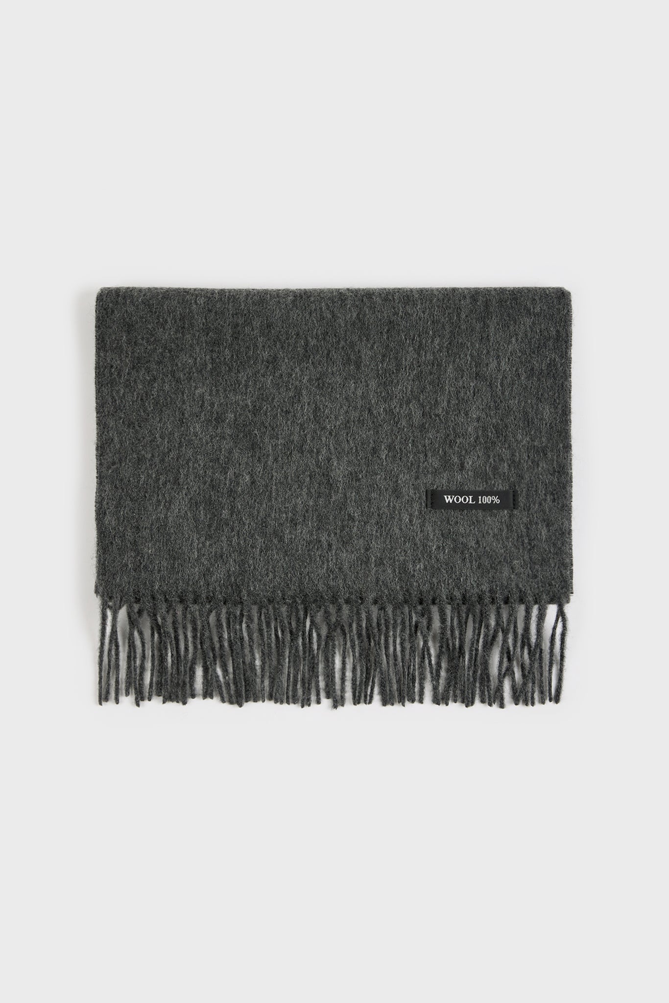 Charcoal grey pure wool classic scarf_1