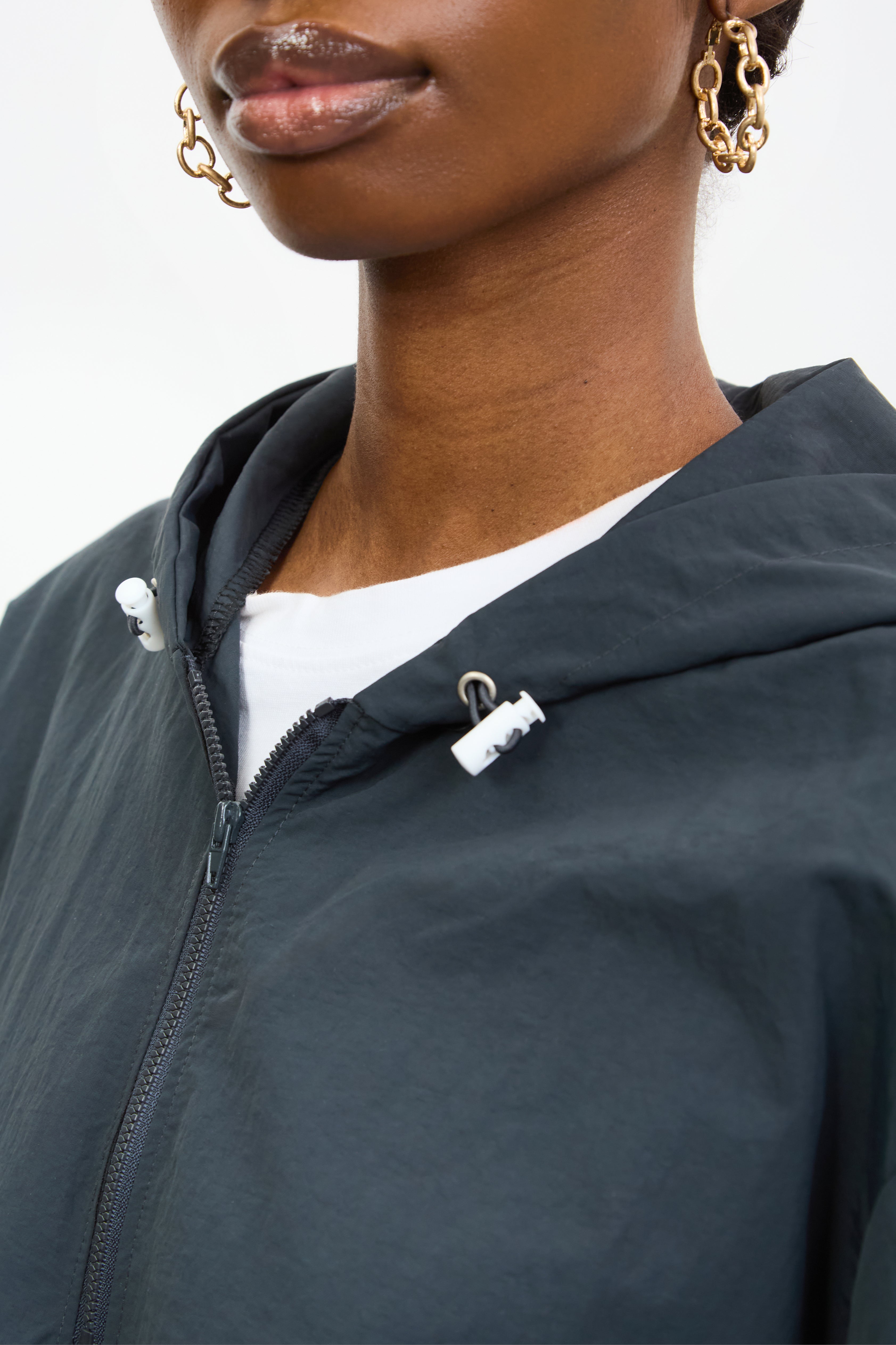 Charcoal hooded pullover windbreaker_3