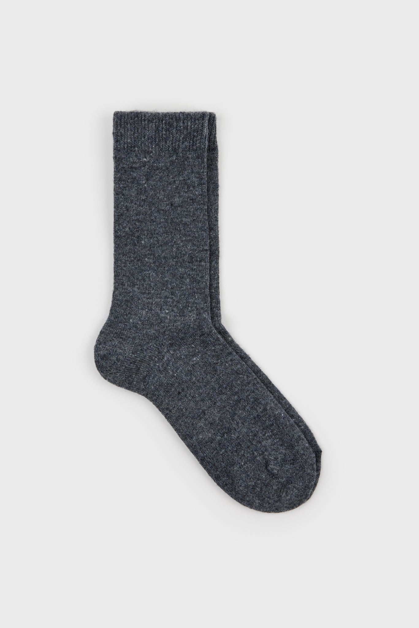 Charcoal smooth cashmere wool blend socks_1
