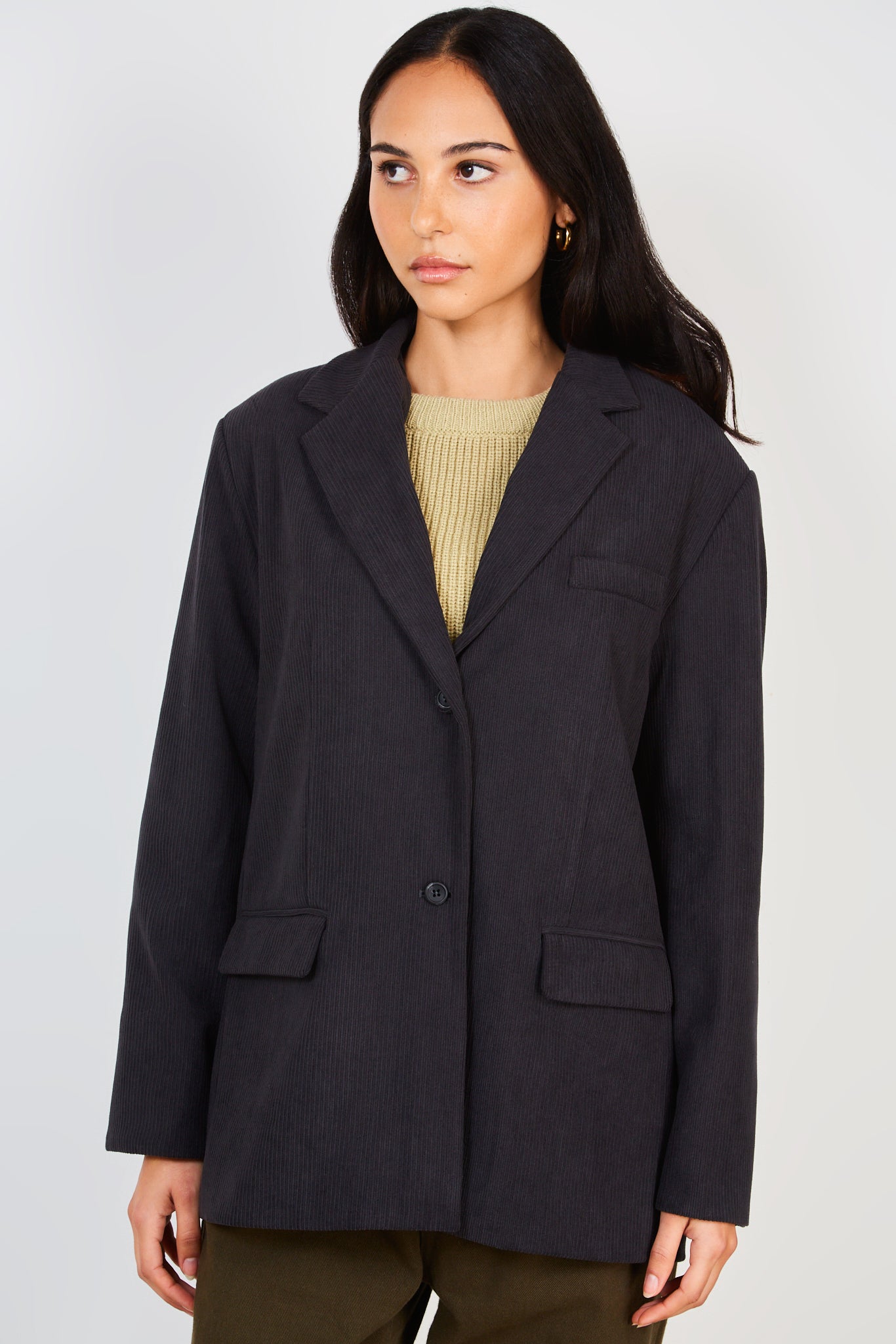 Charcoal grey corduroy blazer_1