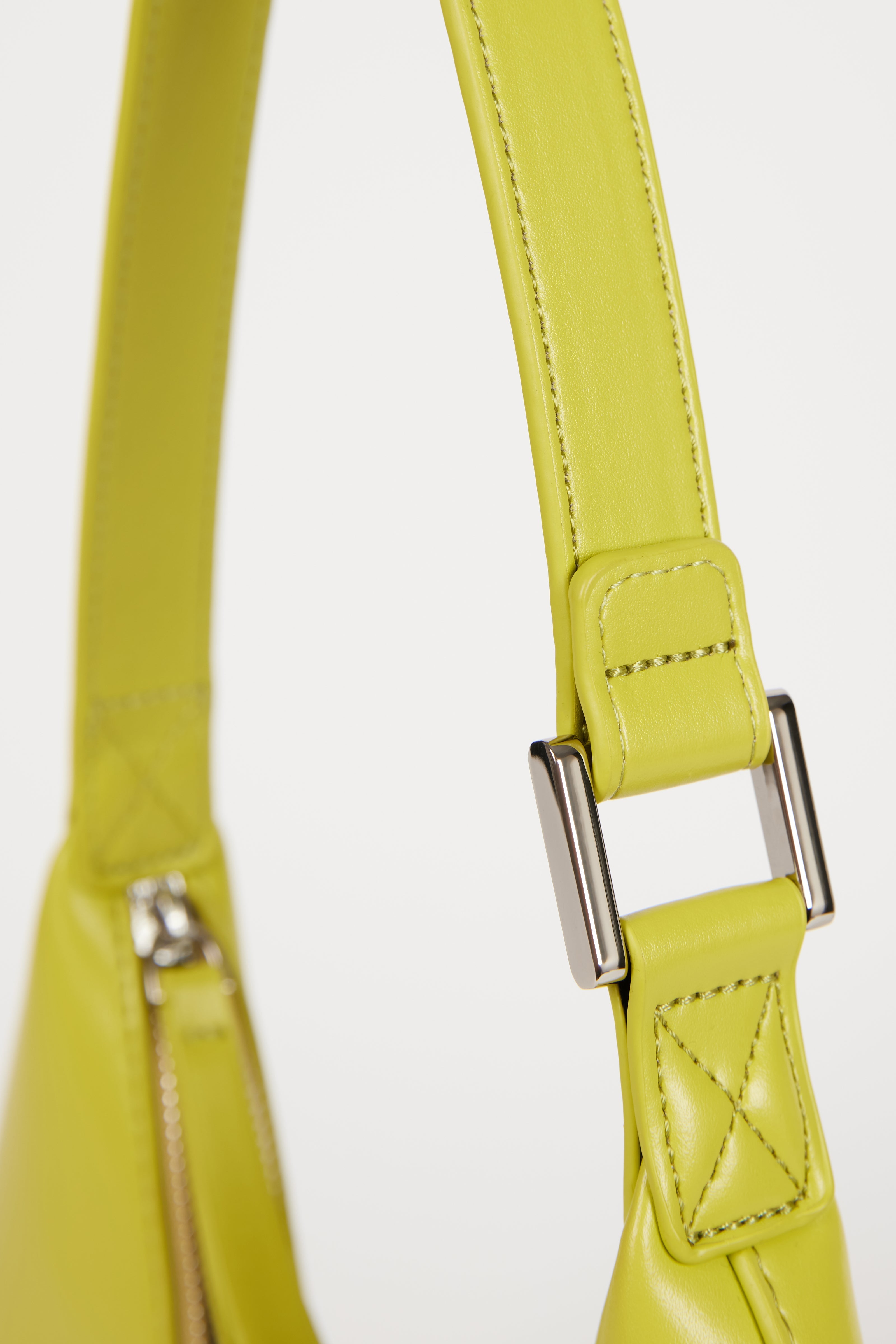 Chartreuse vegan leather shaped shoulder bag_4