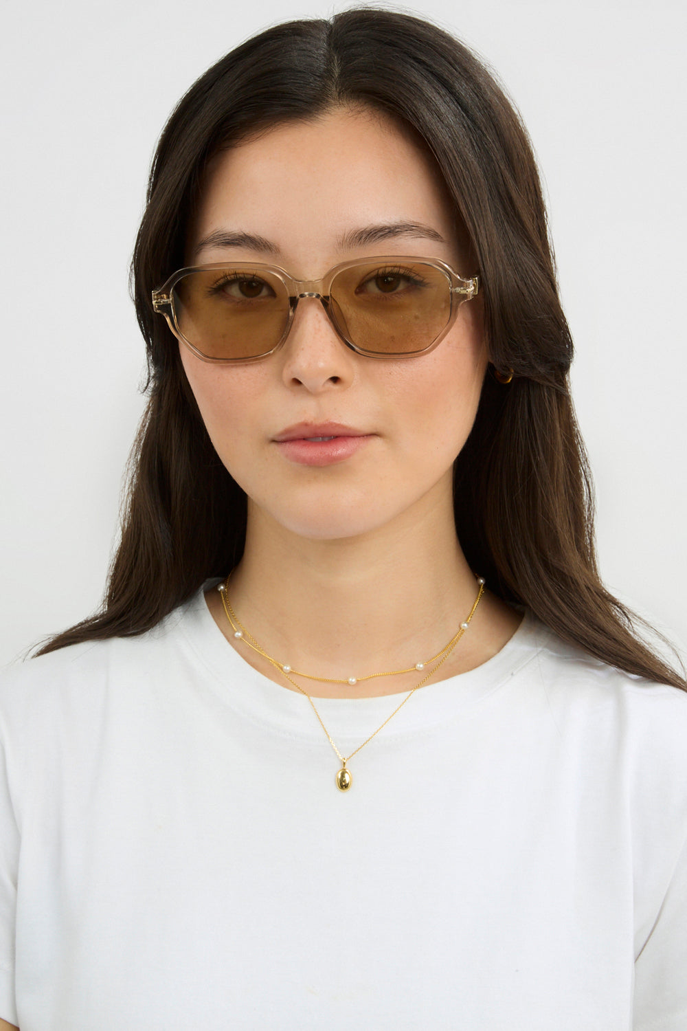 Clear tinted geometric aviator sunglasses_3