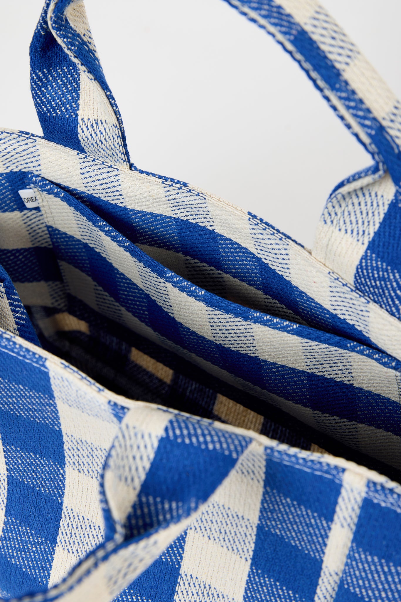 Cobalt blue giant check mini tote bag_4