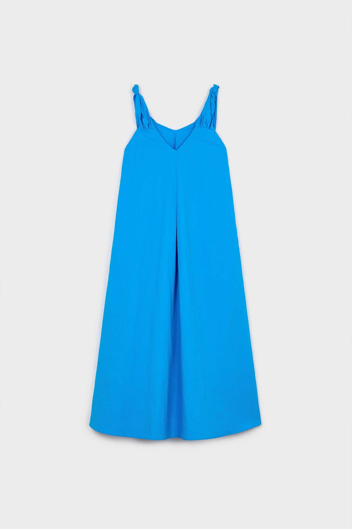 Cobalt blue knot shoulder dress_7