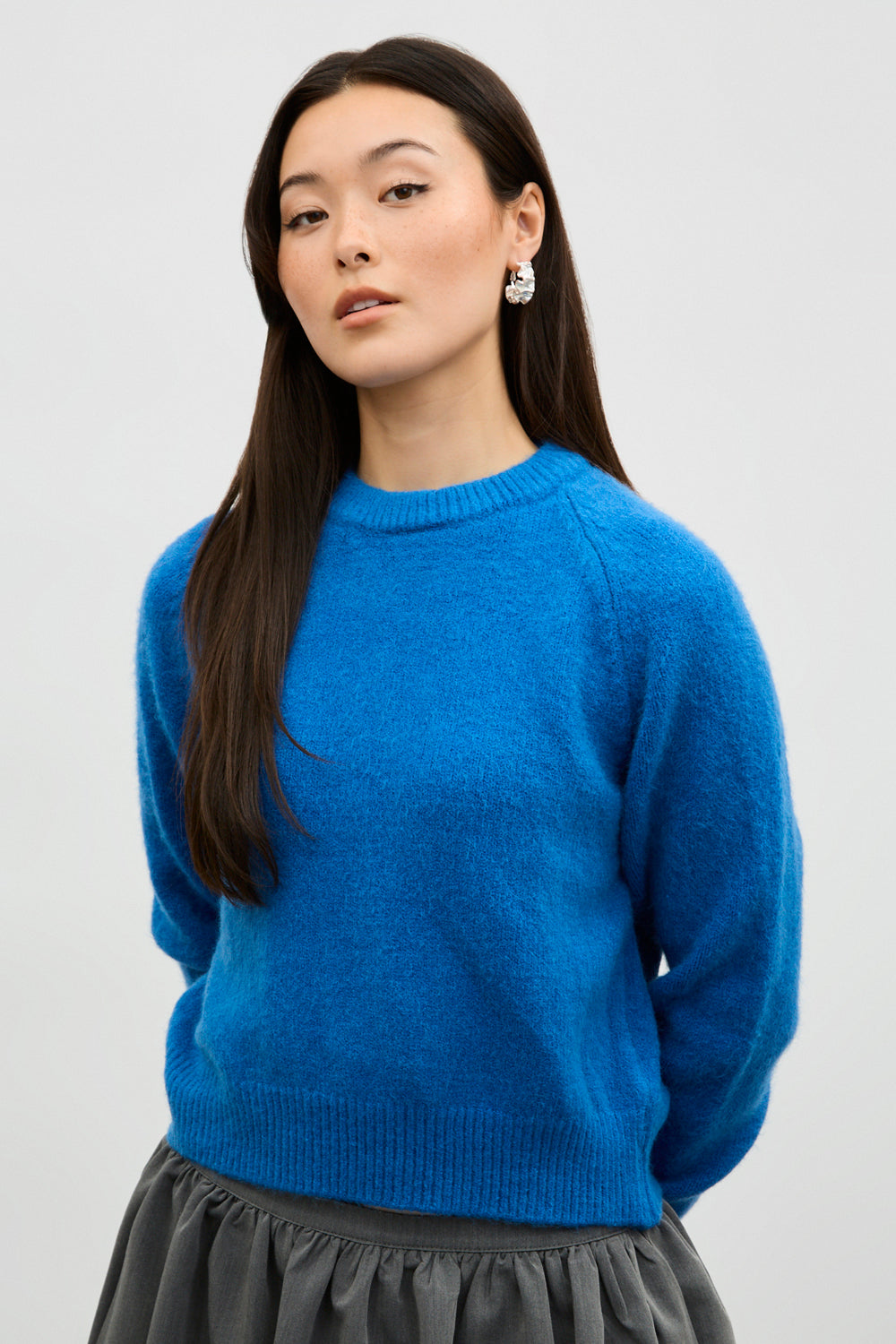 Cobalt blue pure wool crew neck jumper_1