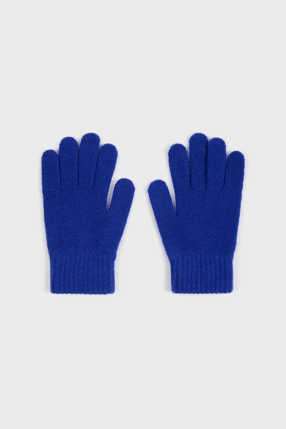 Cobalt blue wool blend gloves_2