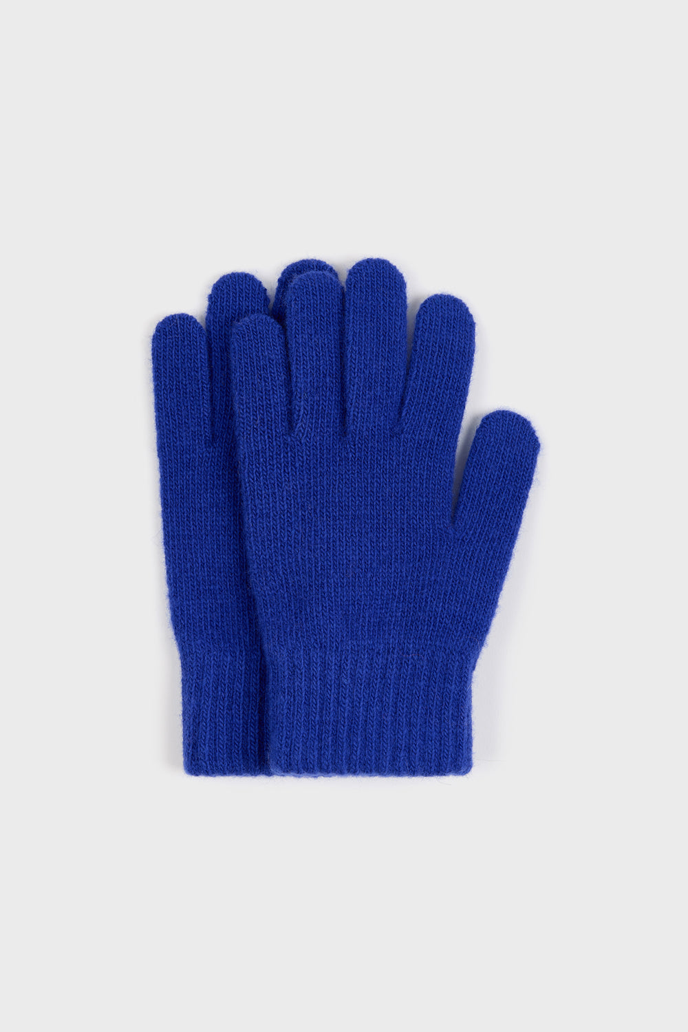 Cobalt blue wool blend gloves_1