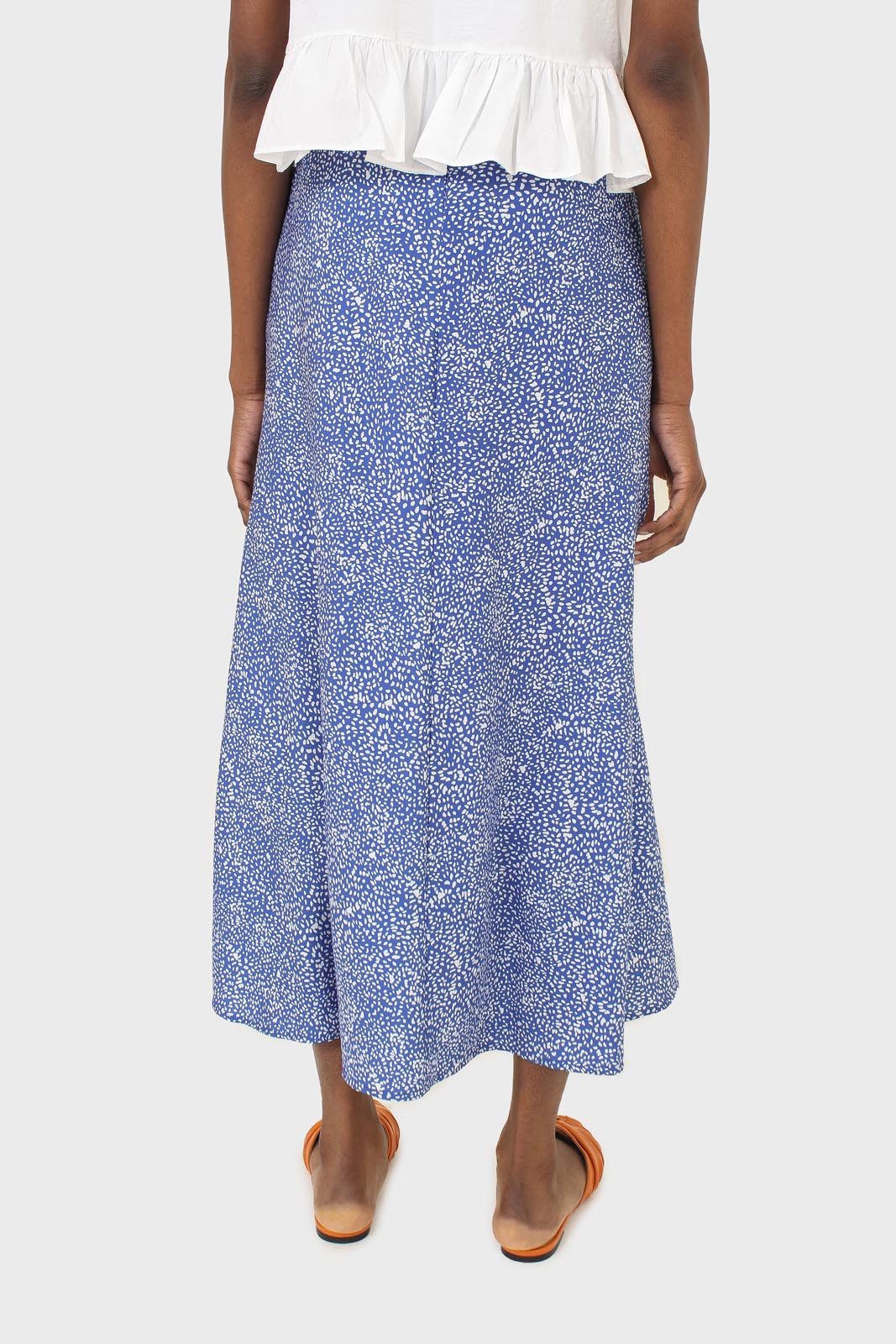 Cobalt blue and ivory dappled maxi skirt_3