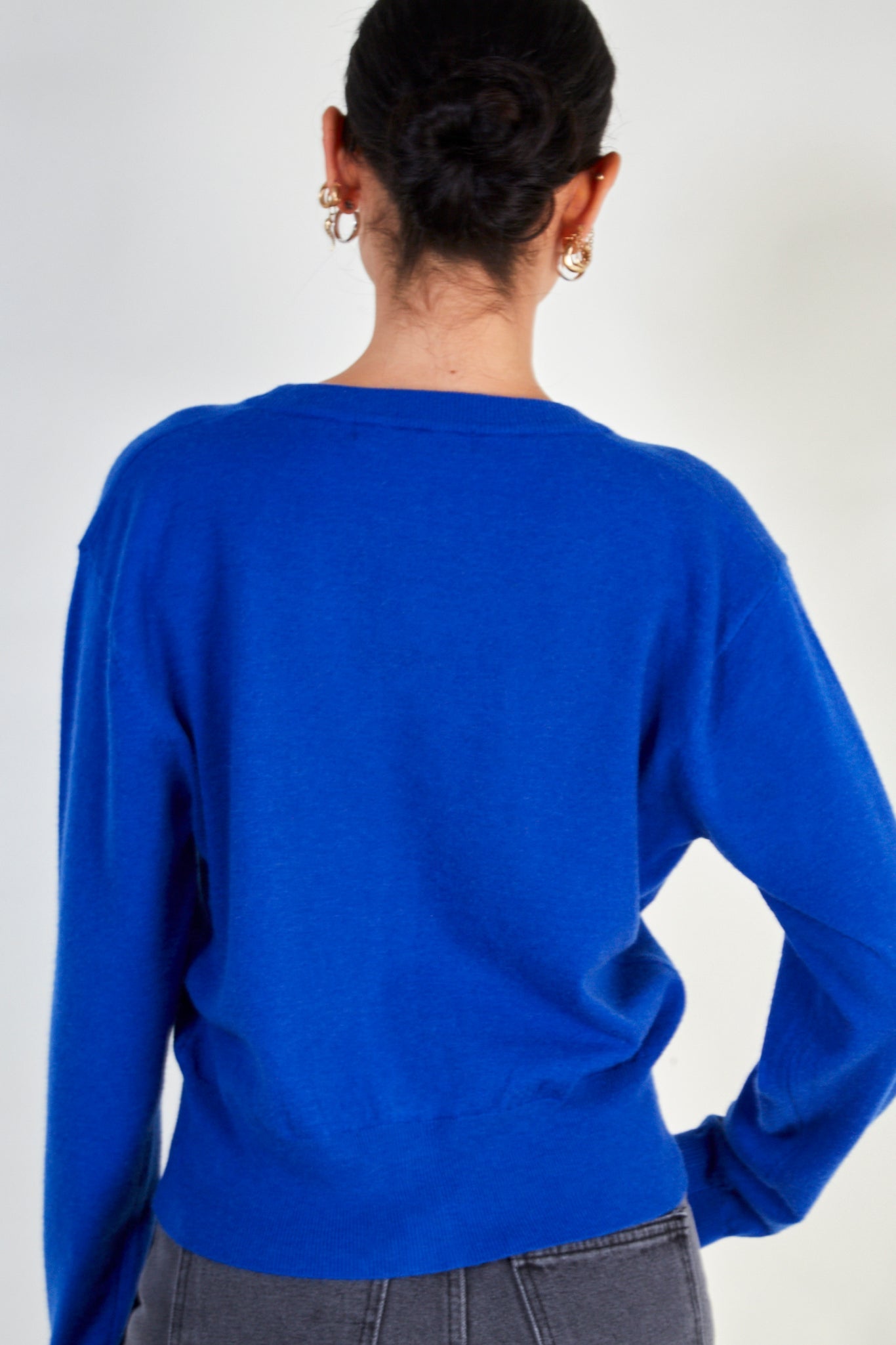 Cobalt blue cashmere blend cardigan_3
