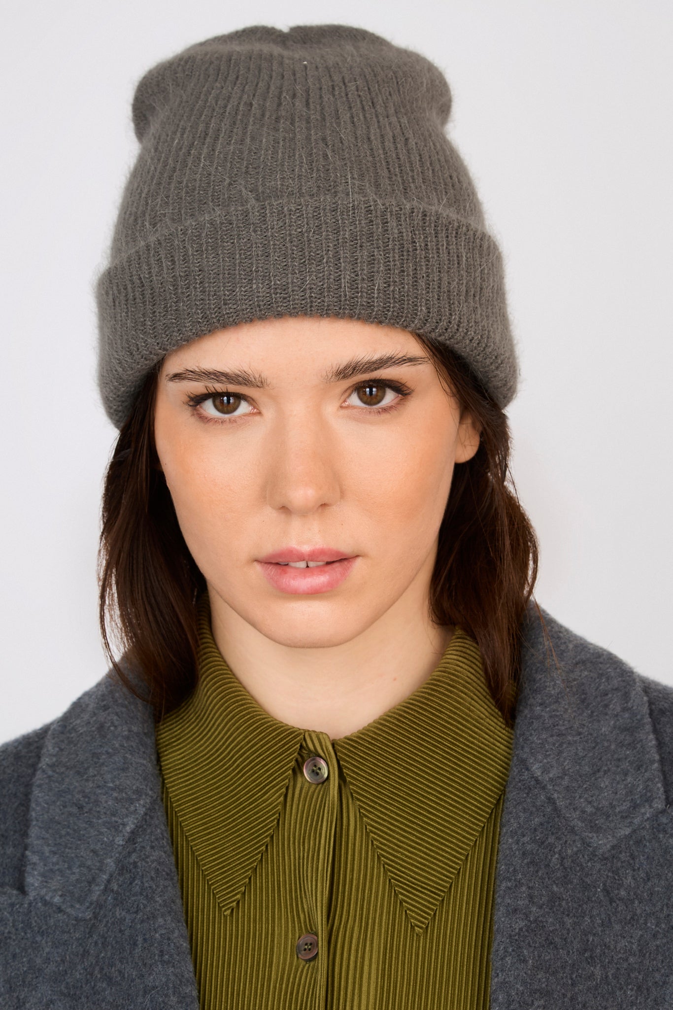 Cocoa mohair beanie hat_3