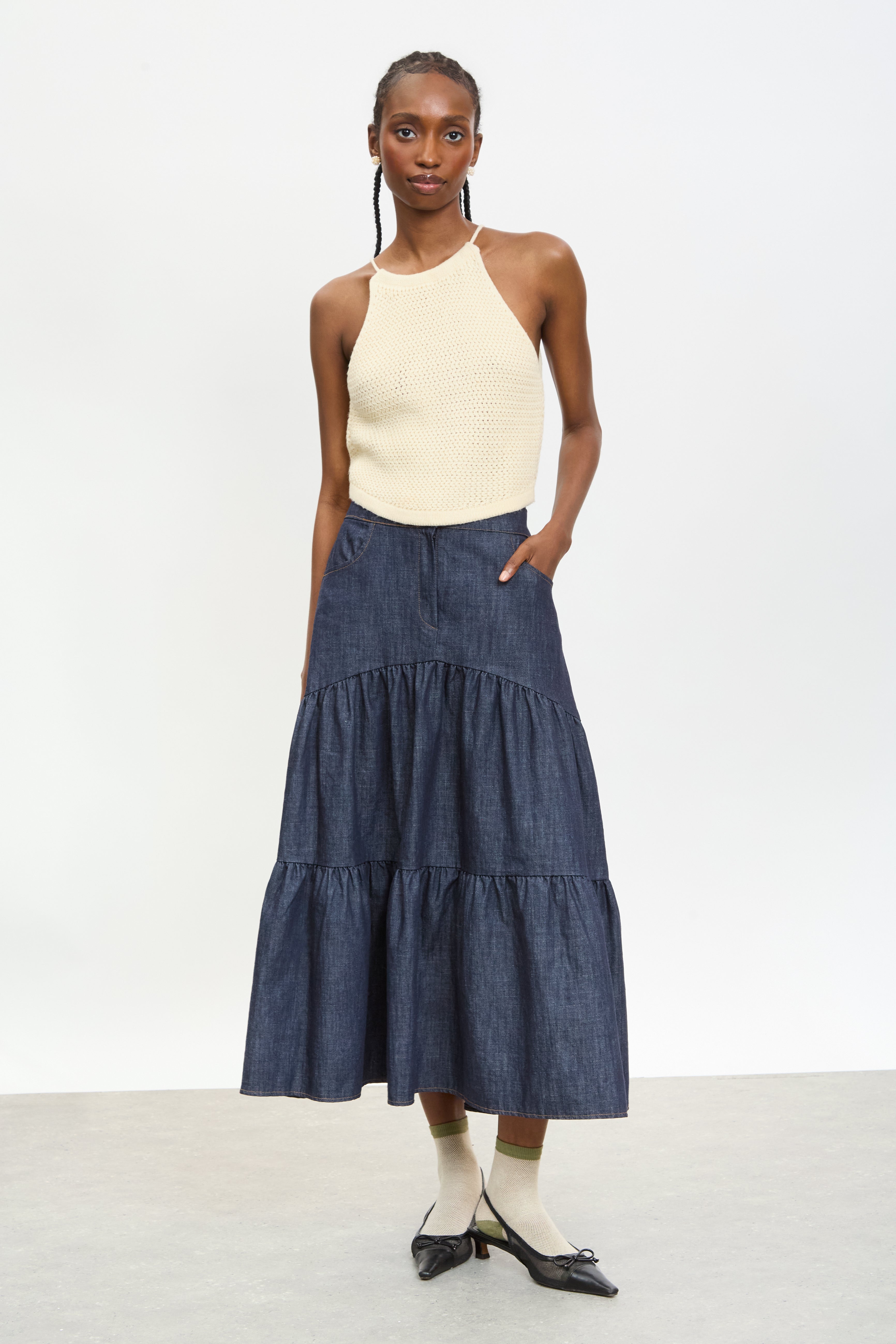 Cream crochet halter top_4