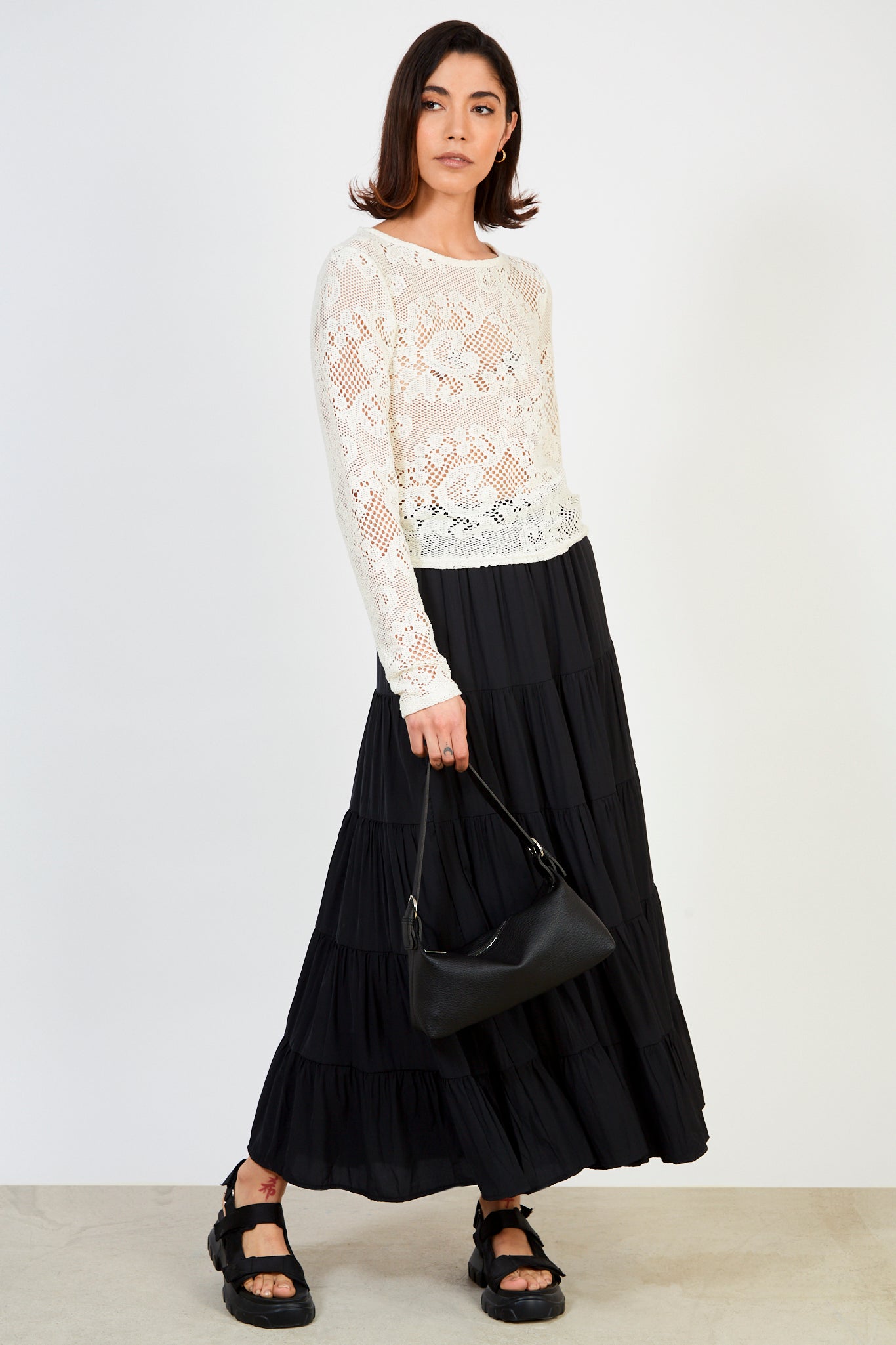 Cream embroidered pattern top_5