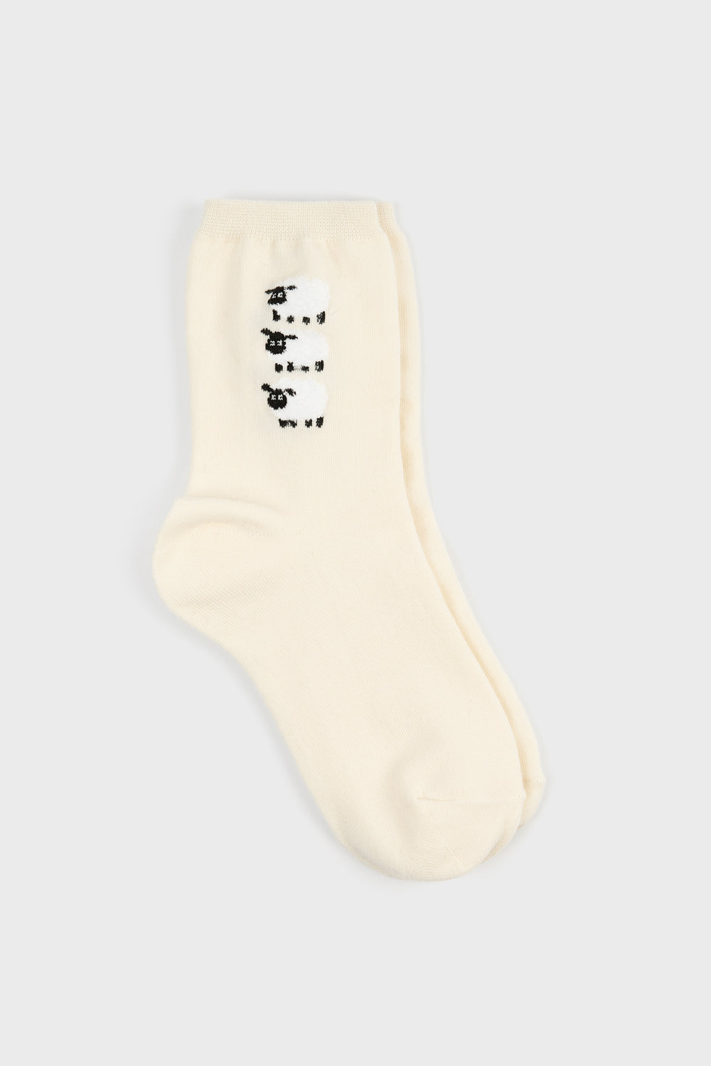Cream triple sheep socks_3
