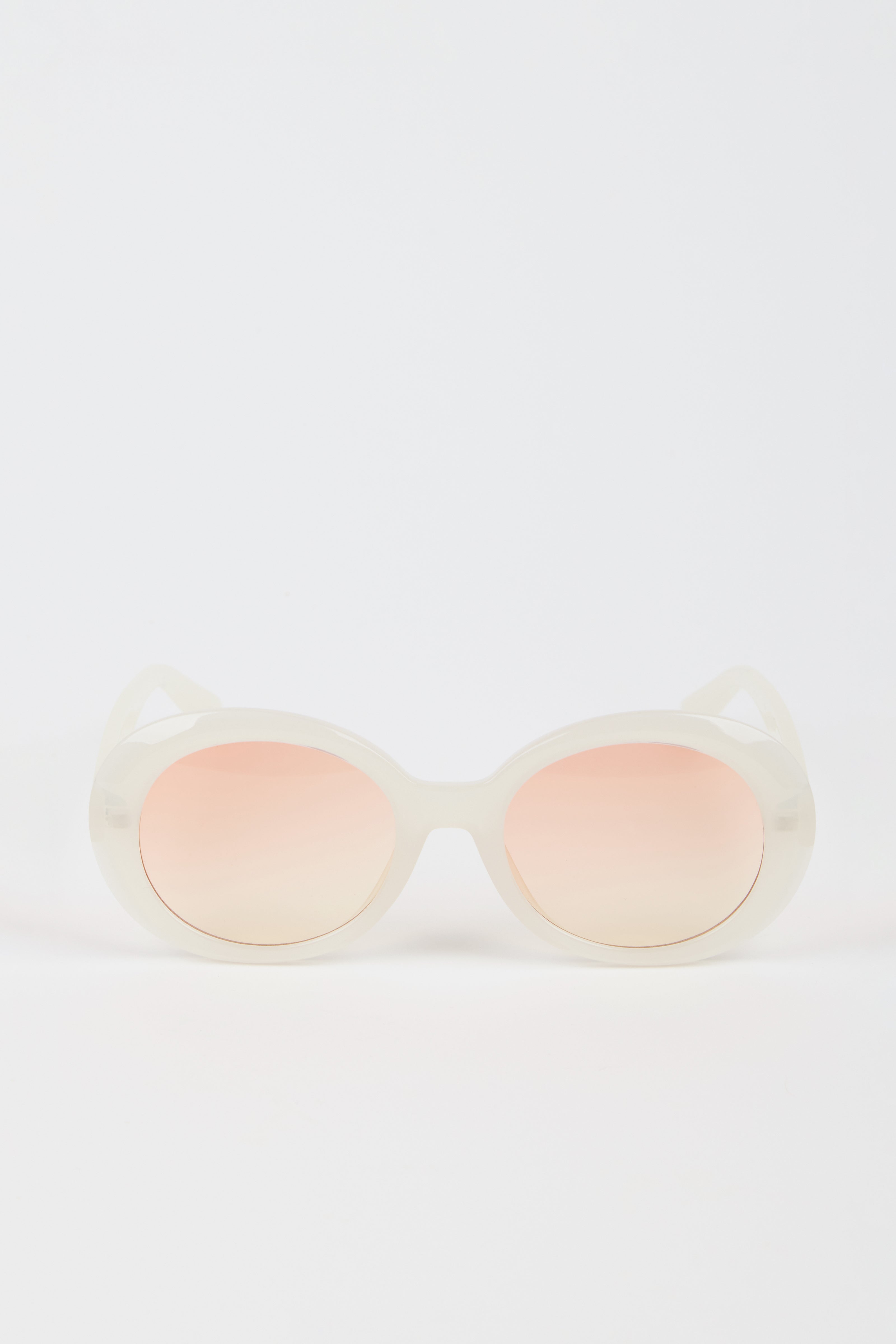 Cream and pinky orange lens round sunglasses_1